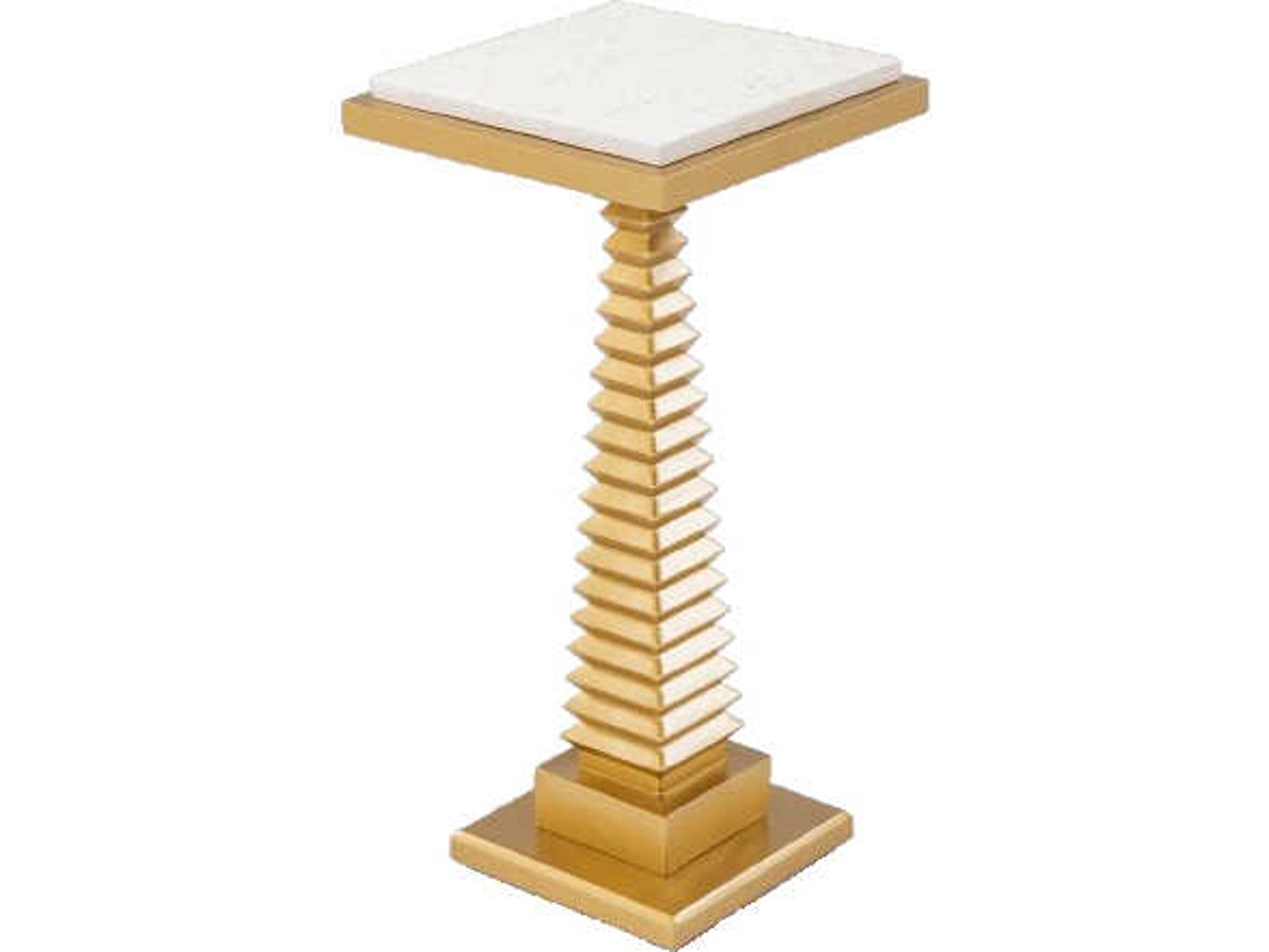 Square Marble Goldleaf End Table