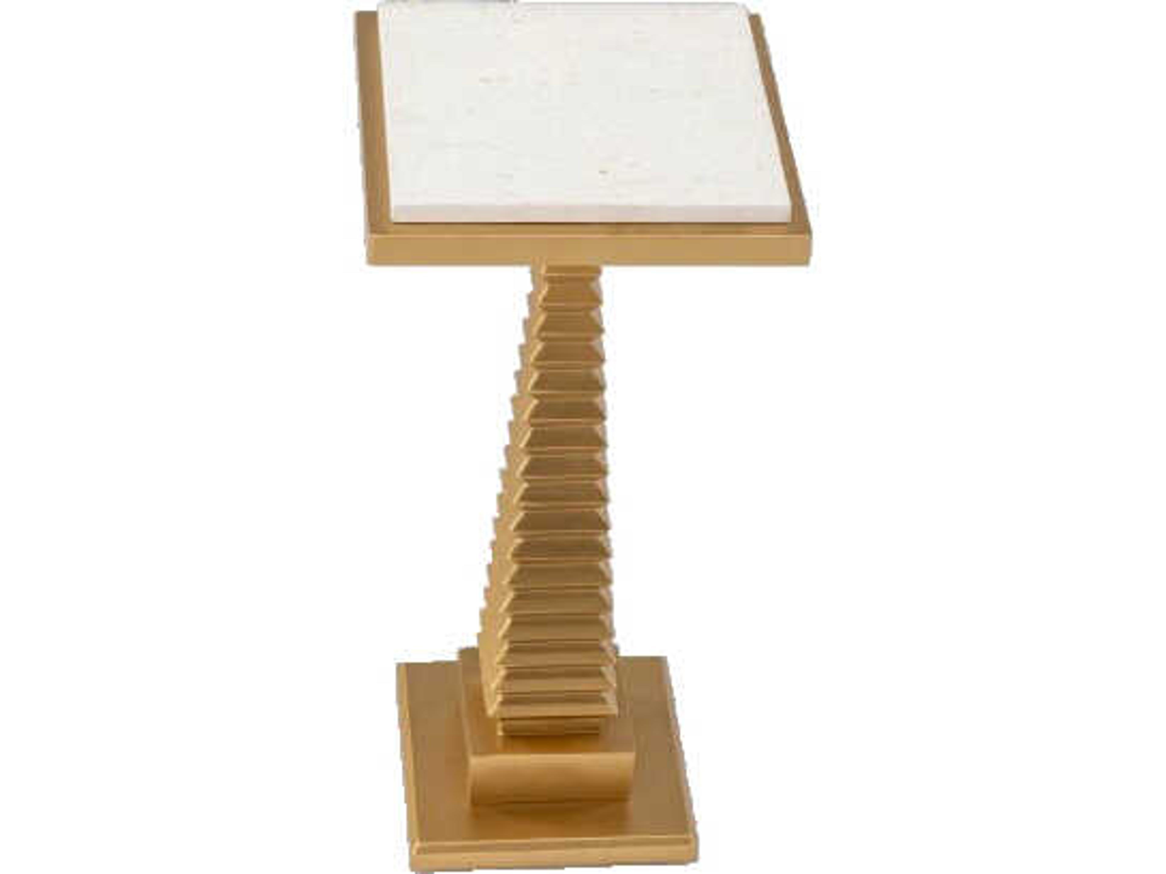 Artmax Square Marble Goldleaf End Table