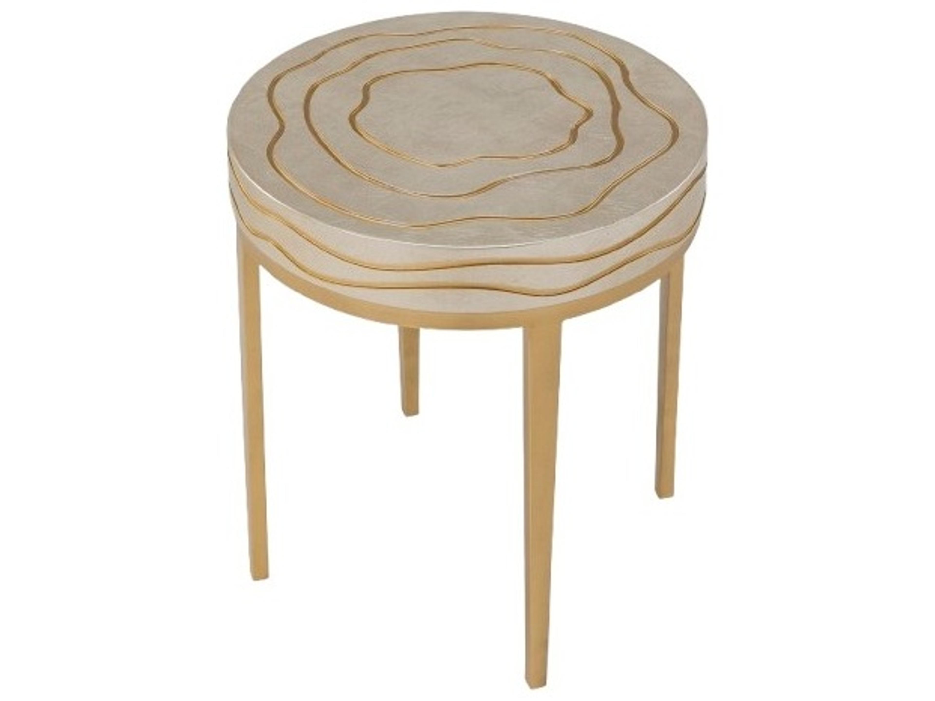 Artmax Round Silver Champagne Gold End Table