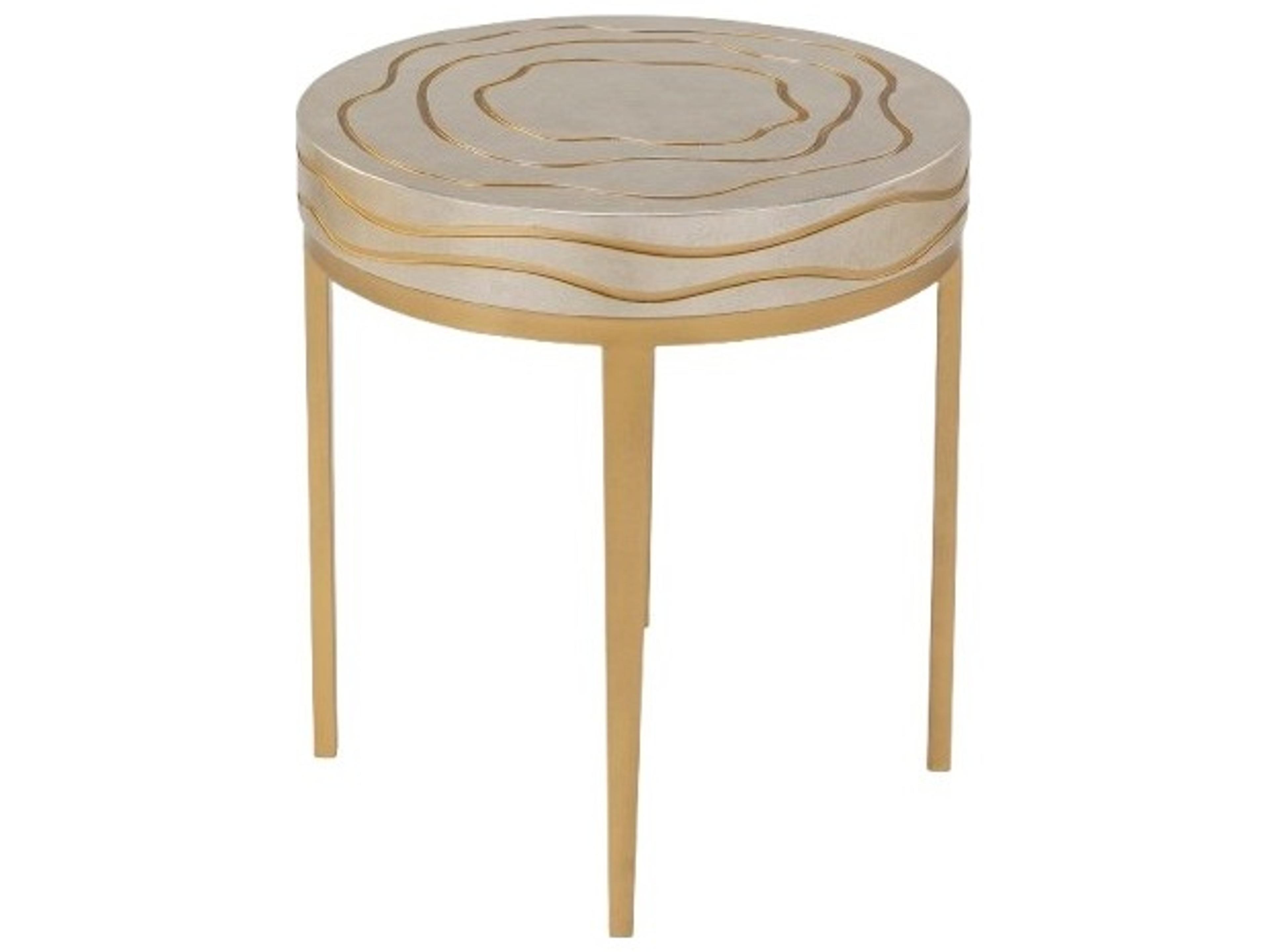 Artmax Round Silver Champagne Gold End Table