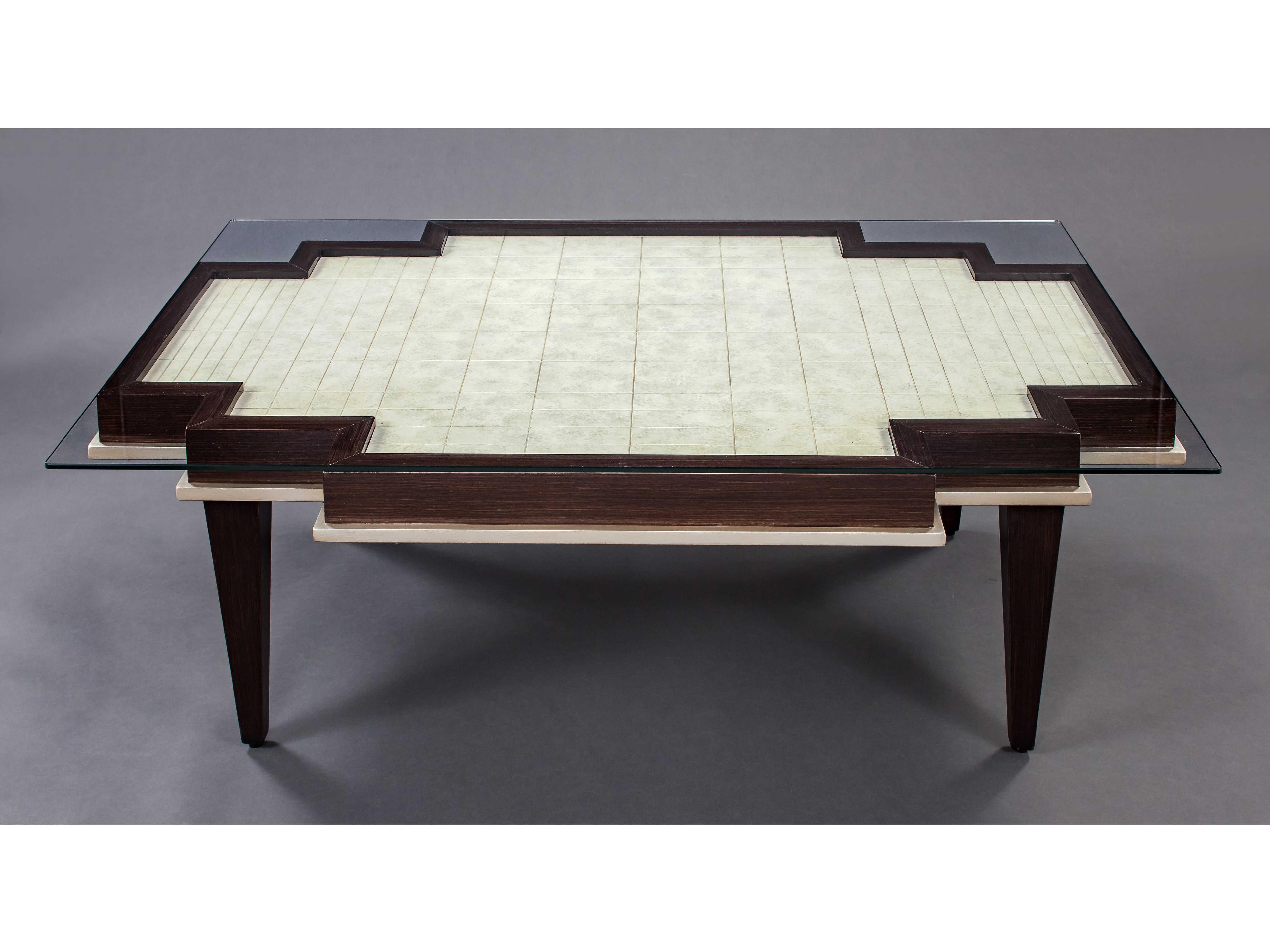 Artmax 58" Rectangular Glass Tobacco Coffee Table