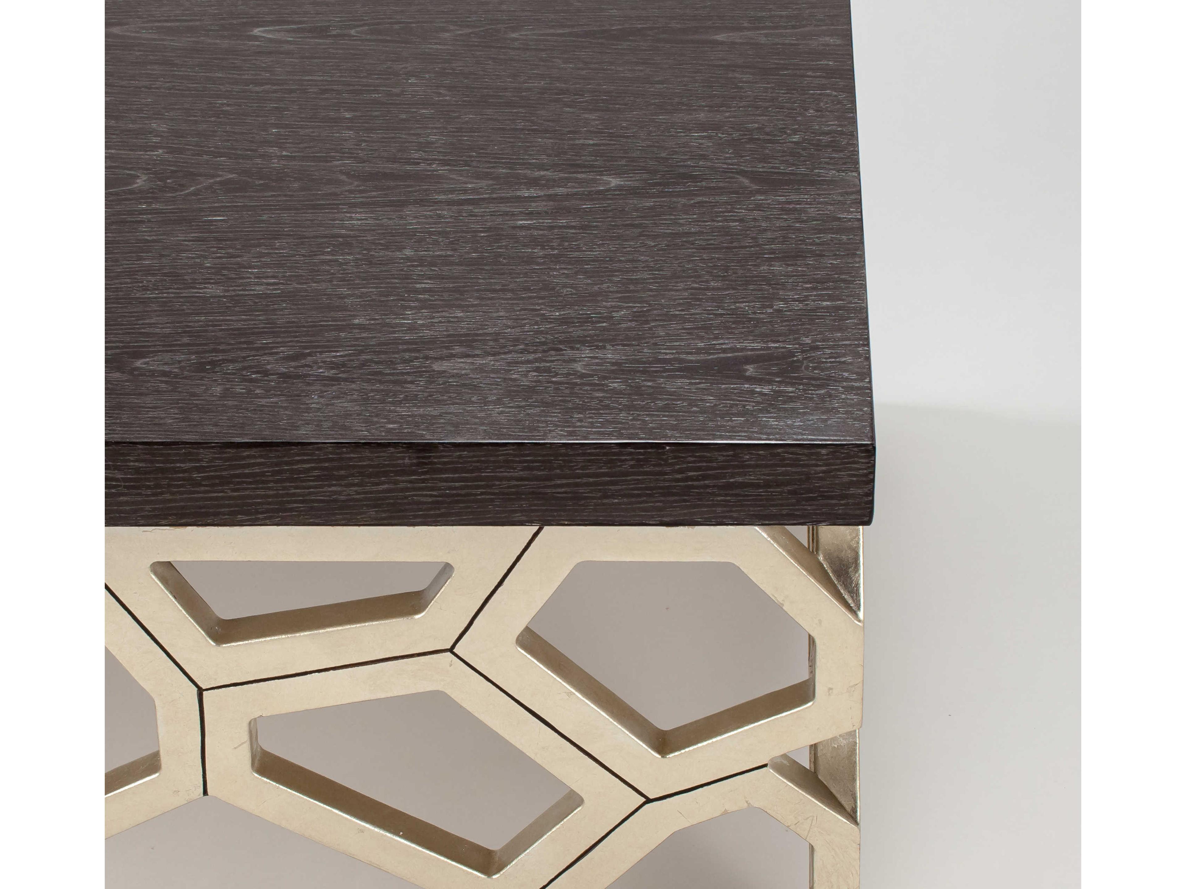 Artmax 56" Rectangular Wood Charcoal Oak Champagne Coffee Table