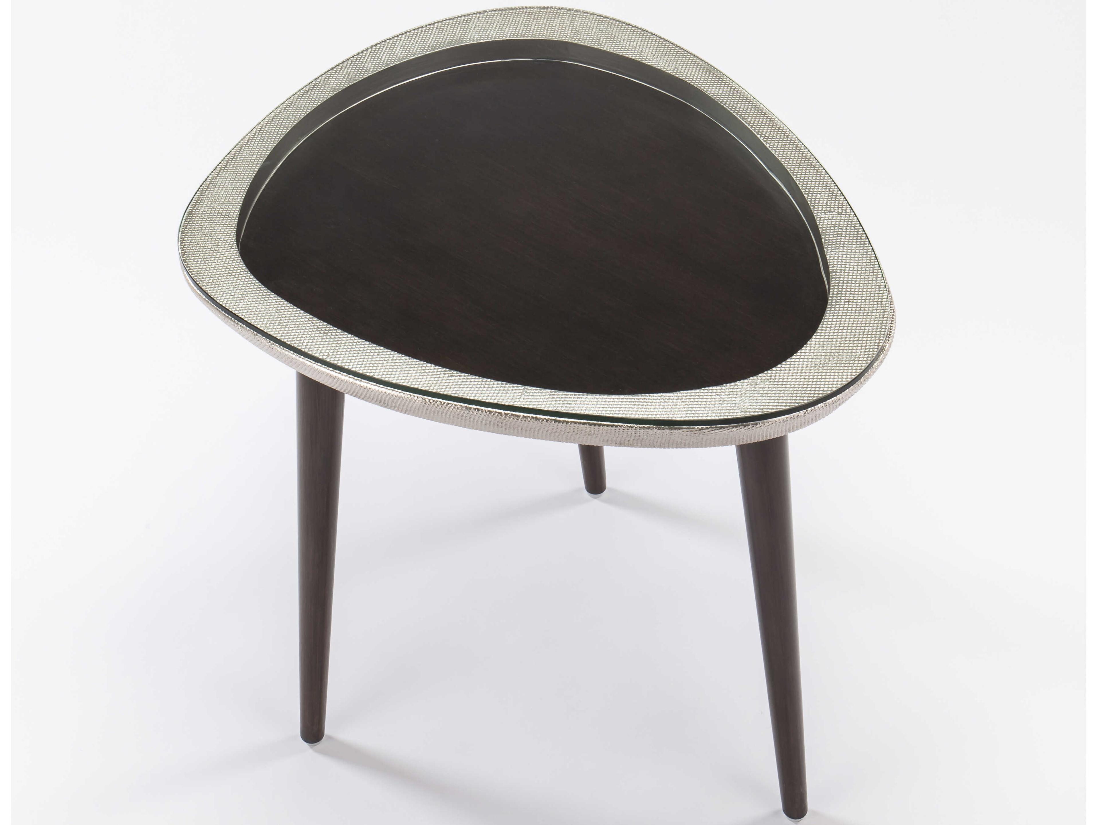 Artmax Glass Black Silver End Table
