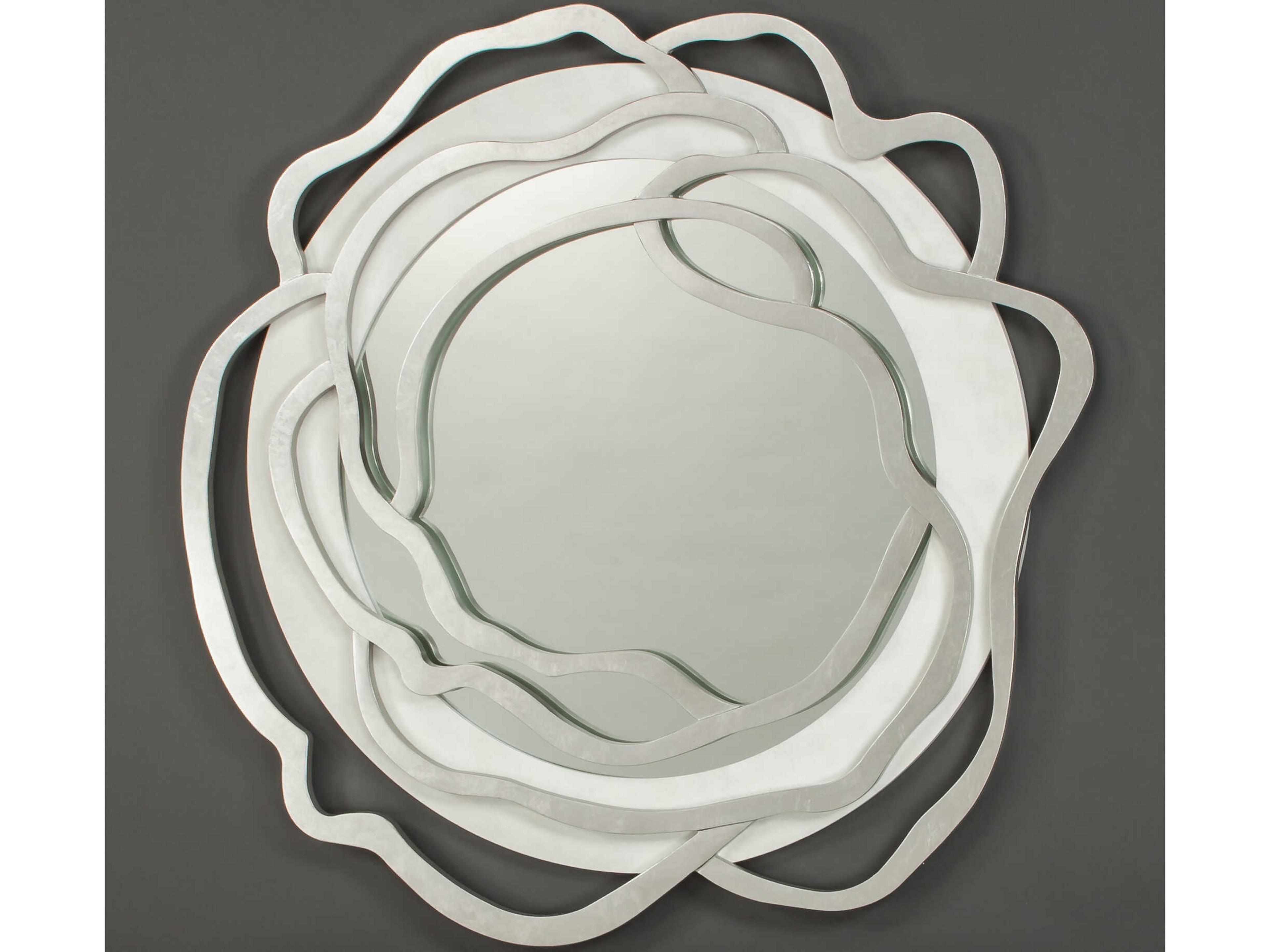 Frosty White Silver Handpainted Wall Mirror