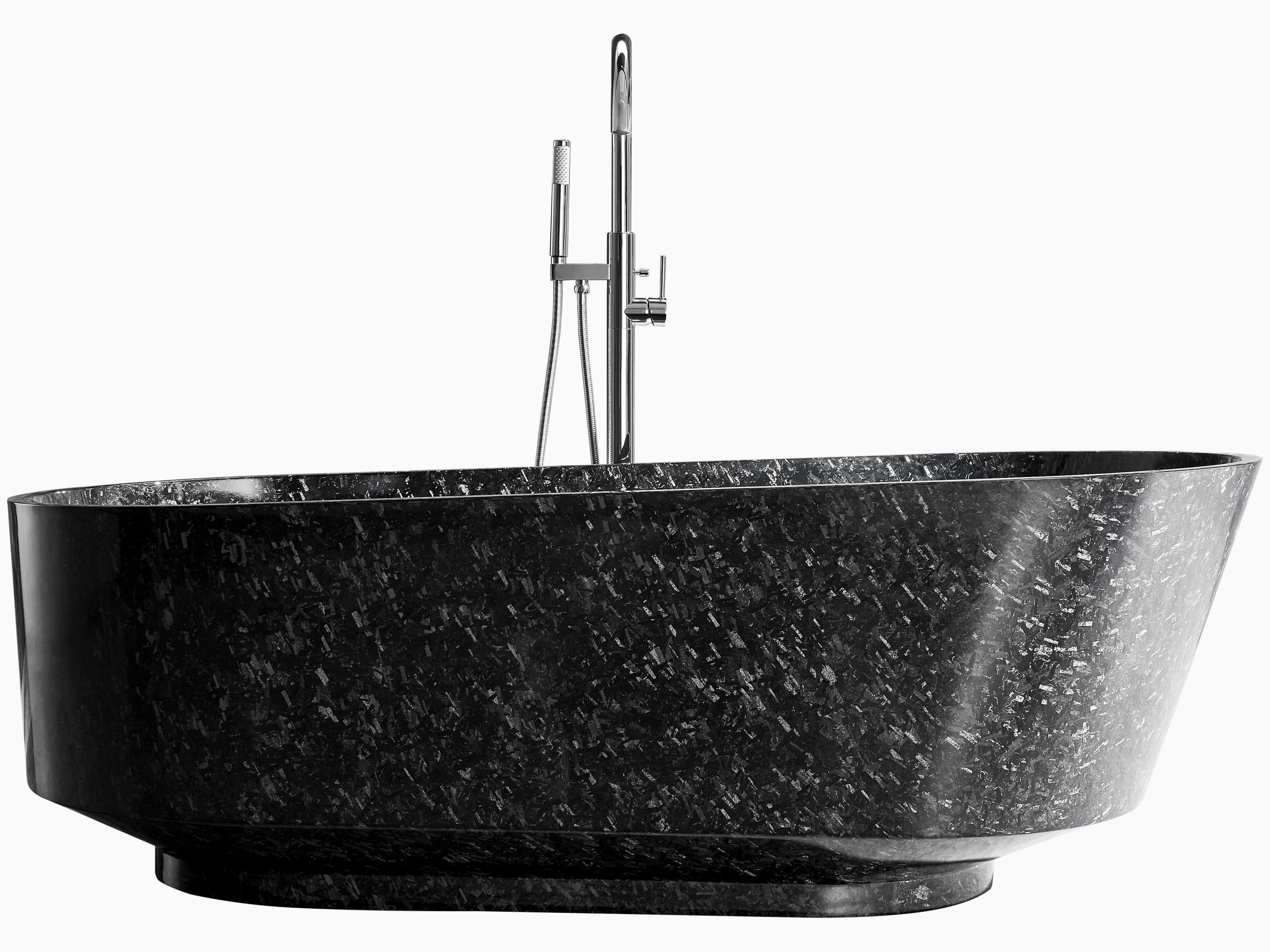 Coesistere Freestanding Bathtub 67 Inch Forged Carbon Fiber