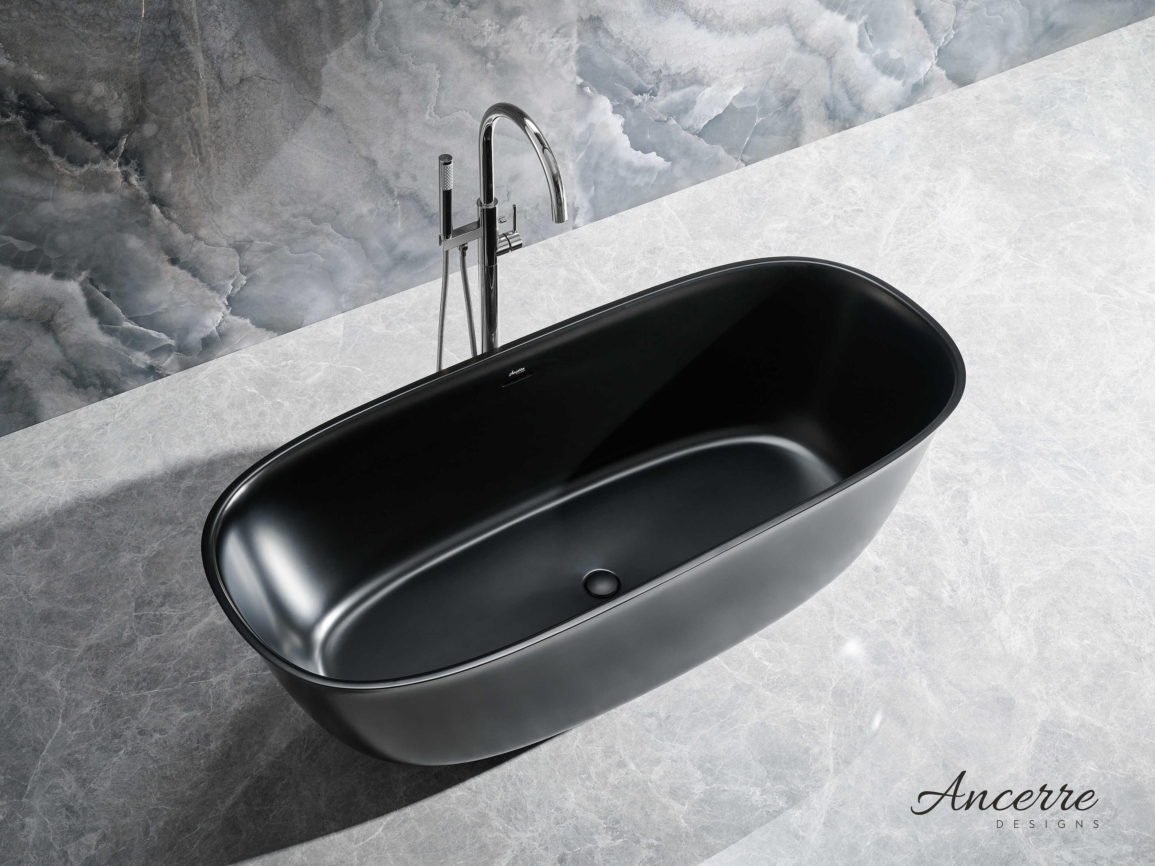 Ancerre Designs Fiore Matte Black Bathtub
