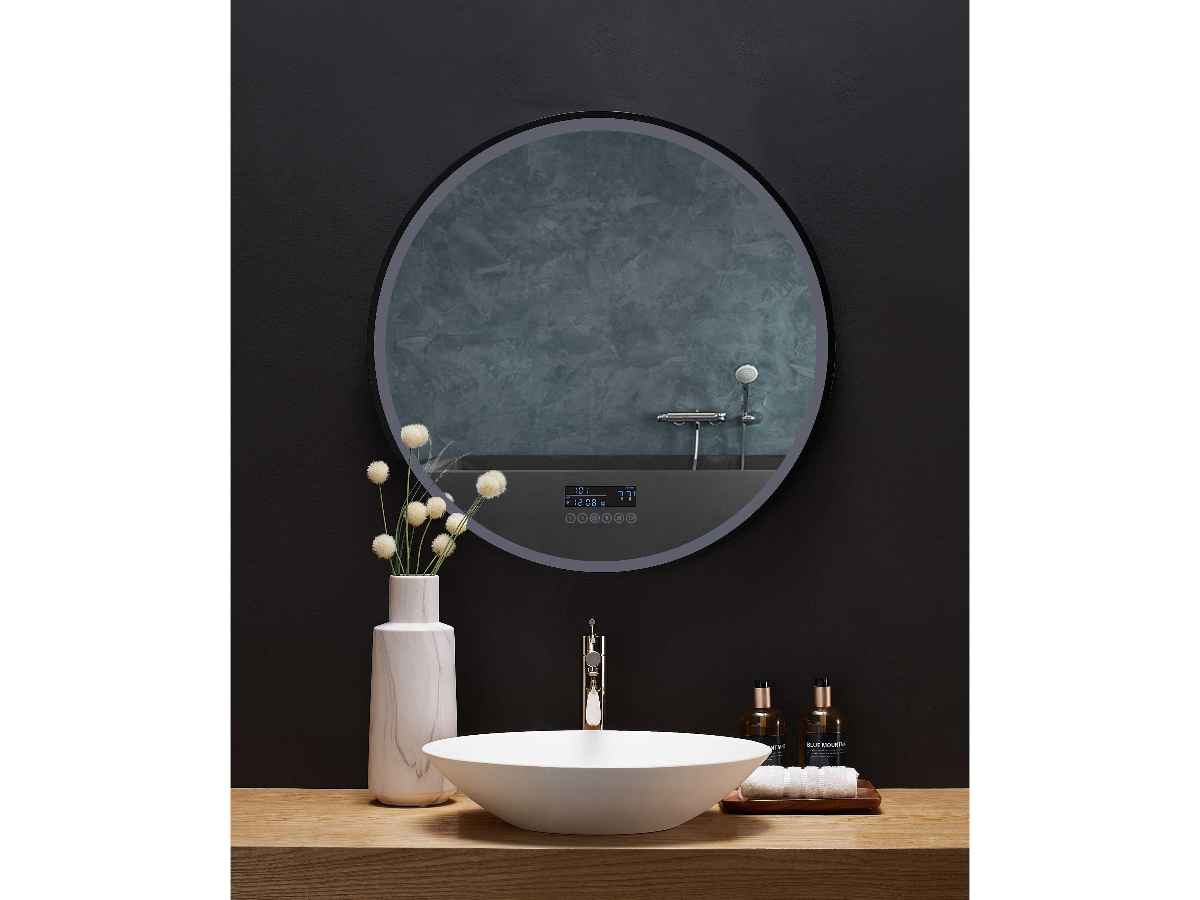 Ancerre Designs Cirque Black Round Wall Mirror