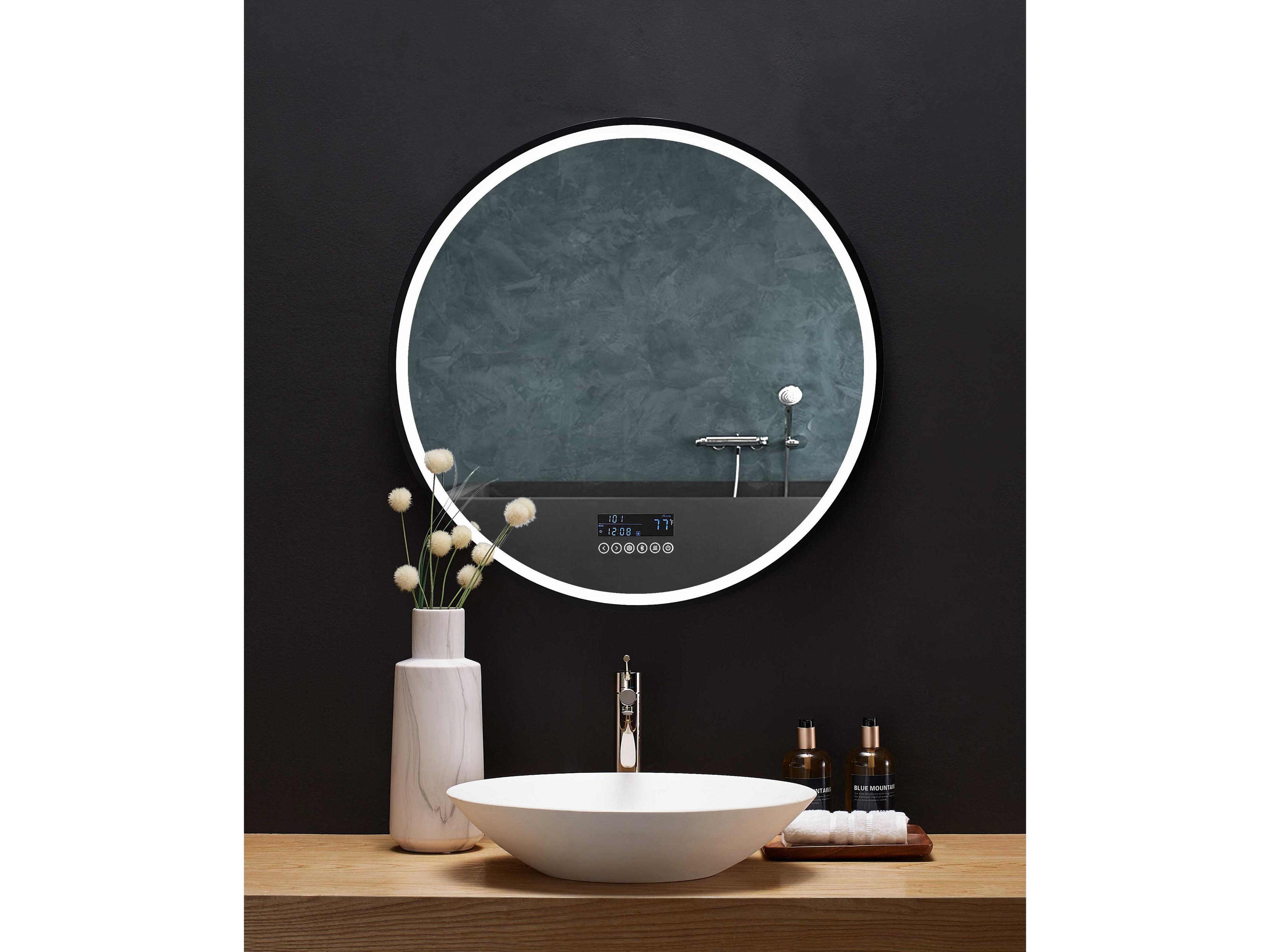 Ancerre Designs Cirque Black Round Wall Mirror