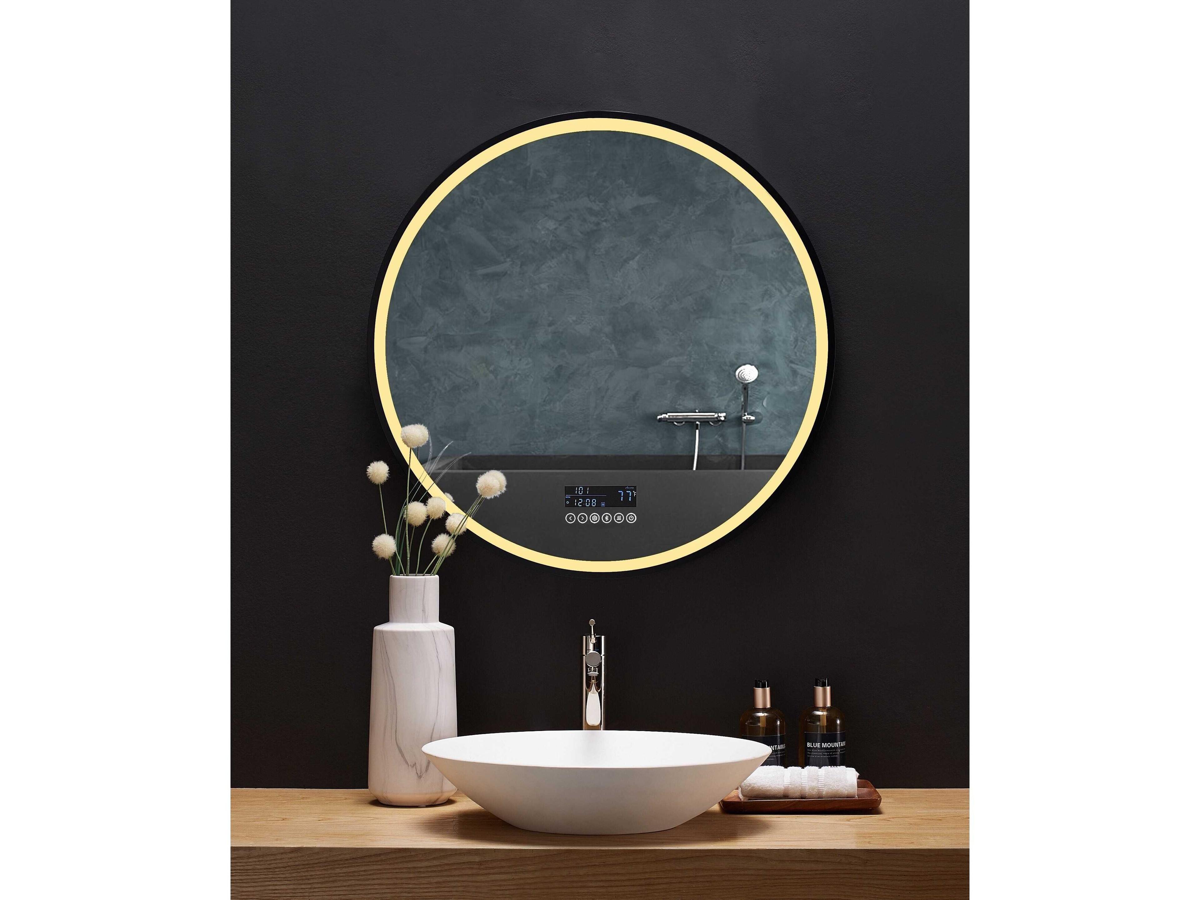 Ancerre Designs Cirque Black Round Wall Mirror