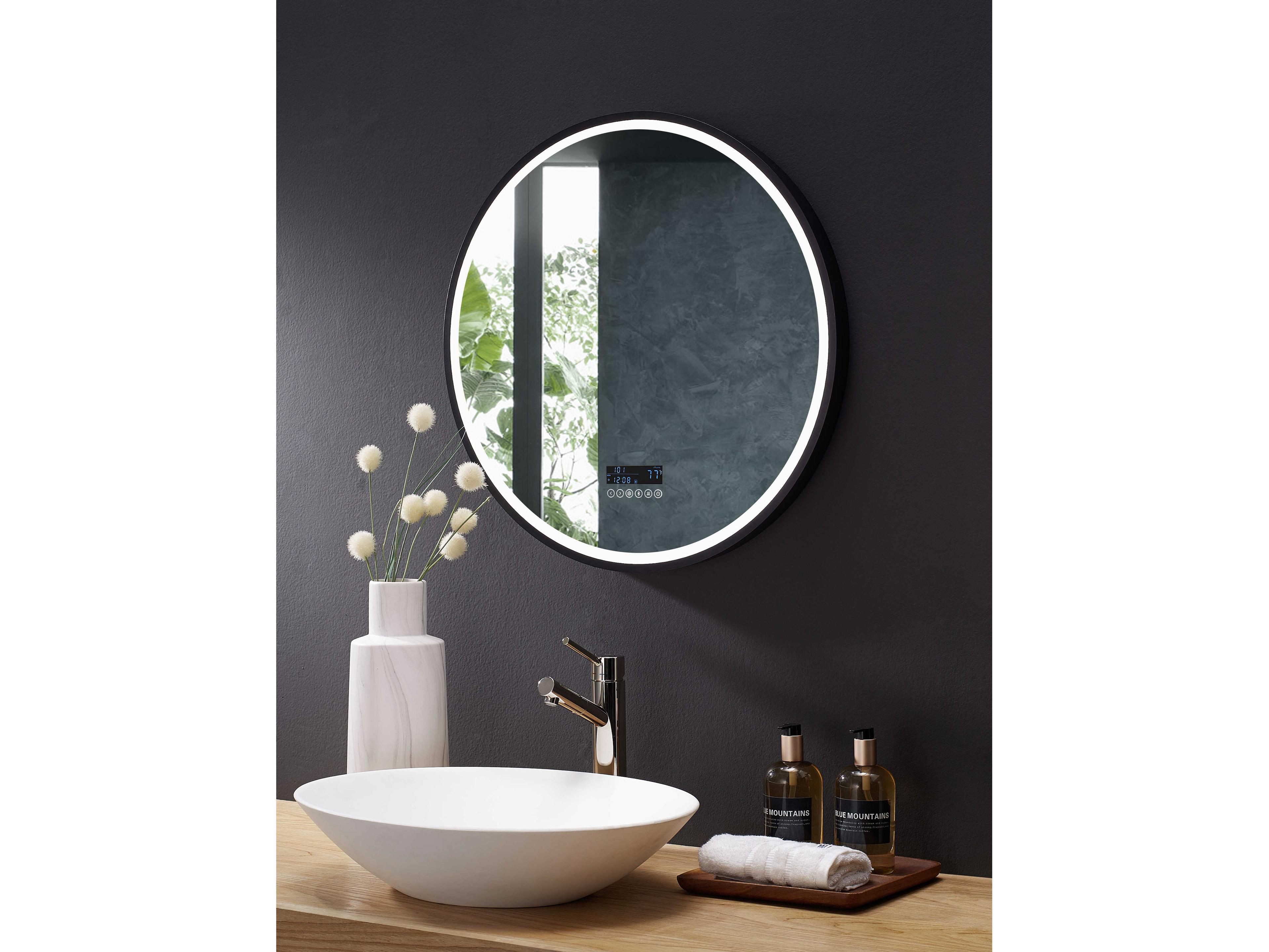 Ancerre Designs Cirque Black Round Wall Mirror
