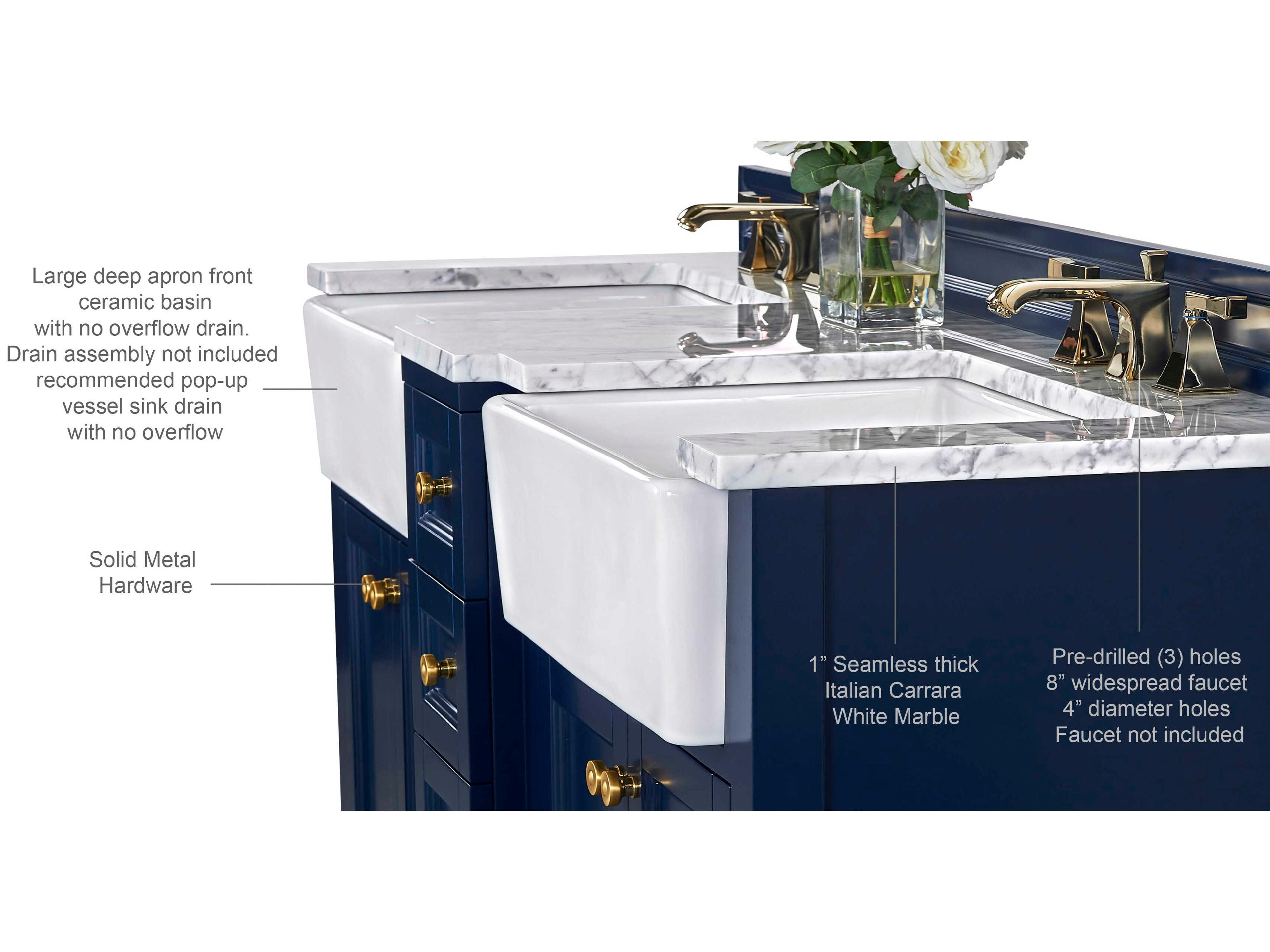 Ancerre Designs Adeline Heritage Blue 60" Vanity