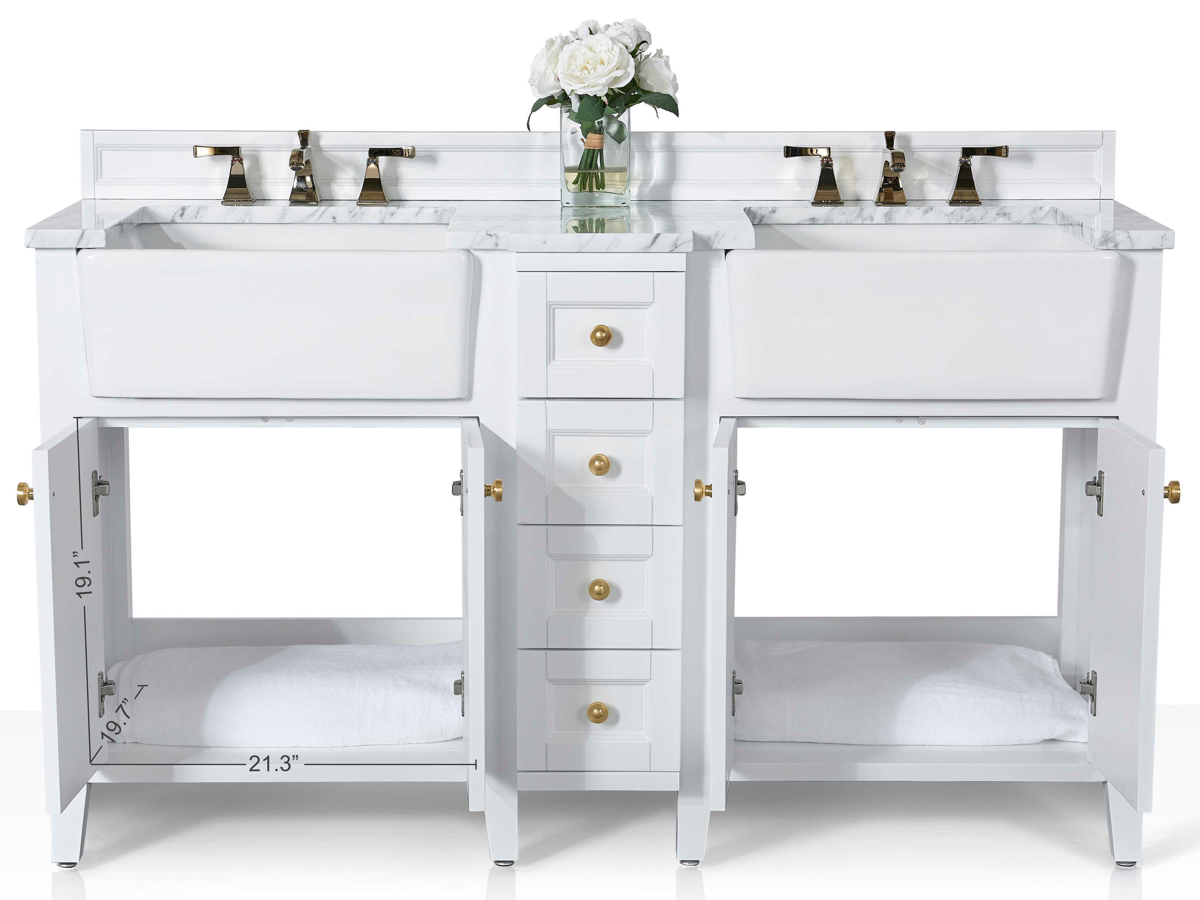 Ancerre Designs Adeline White 60" Vanity