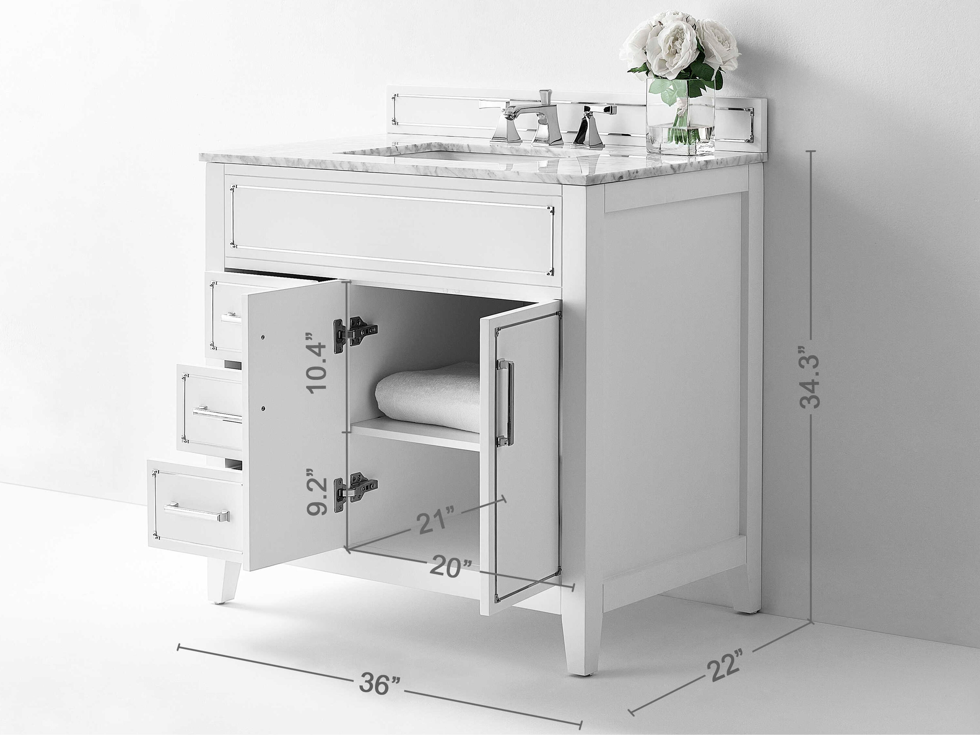 Ancerre Designs Aspen White 36" Vanity