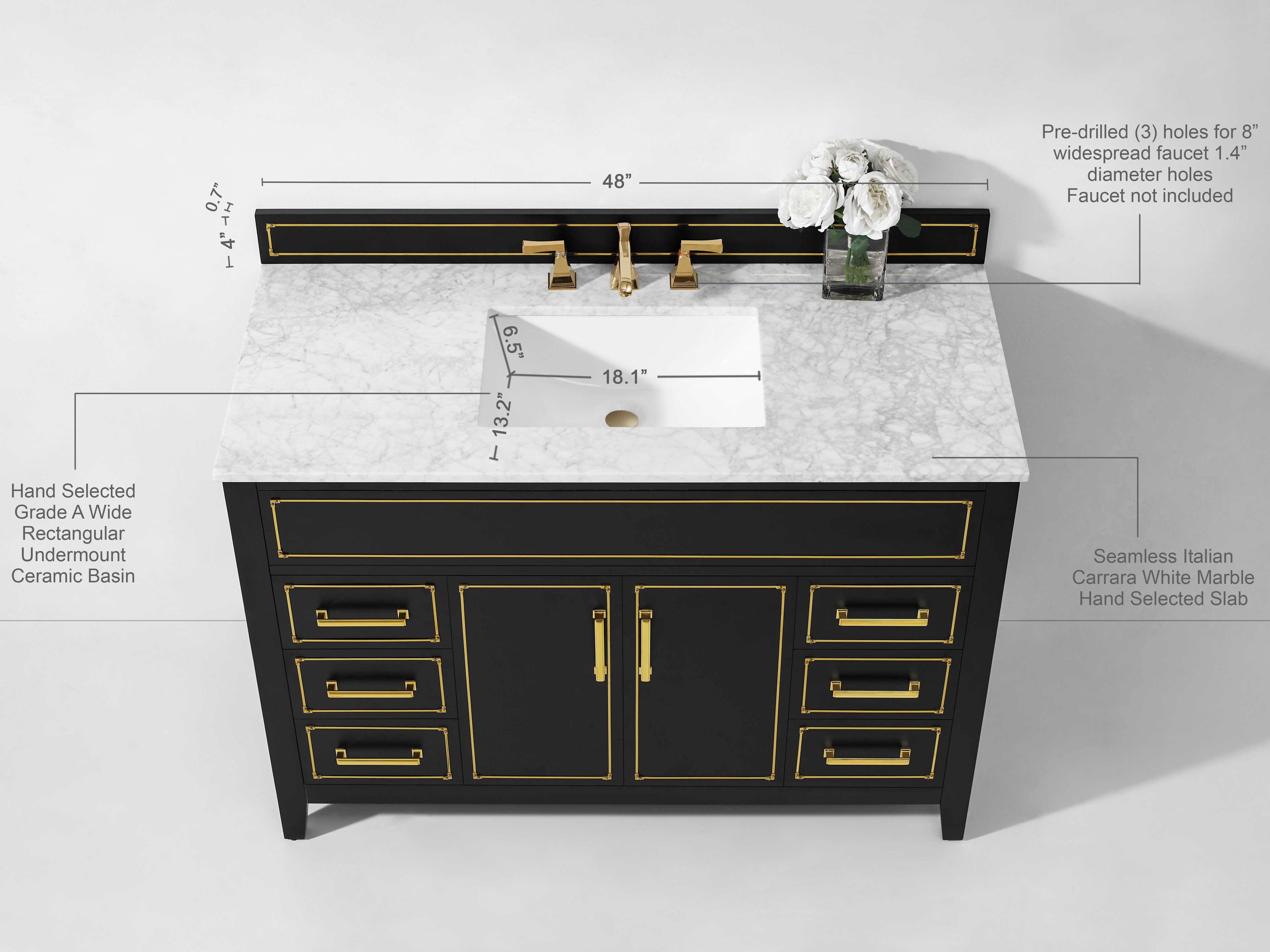 Ancerre Designs Aspen Black Onyx 48" Vanity