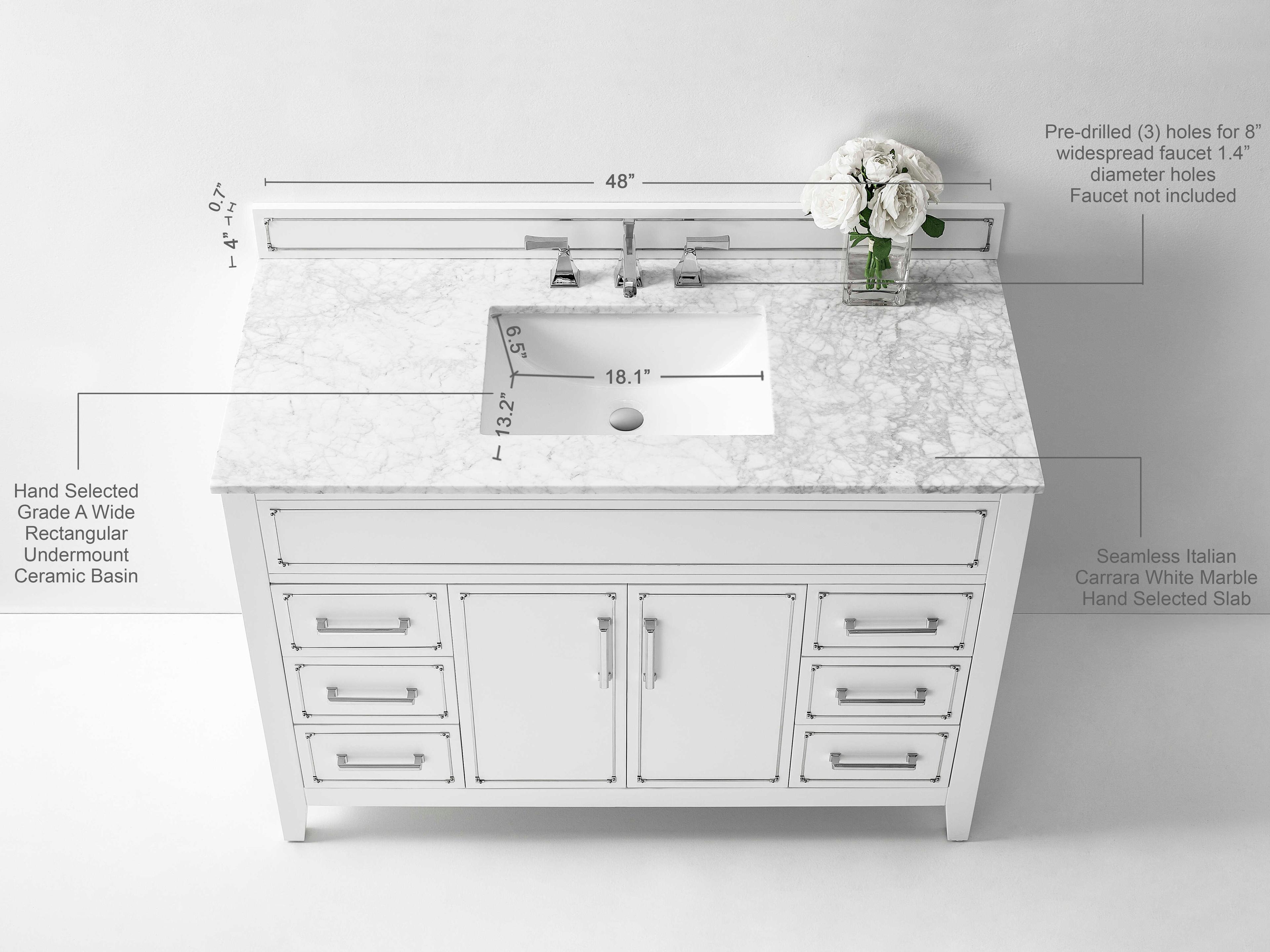 Ancerre Designs Aspen White 48" Vanity