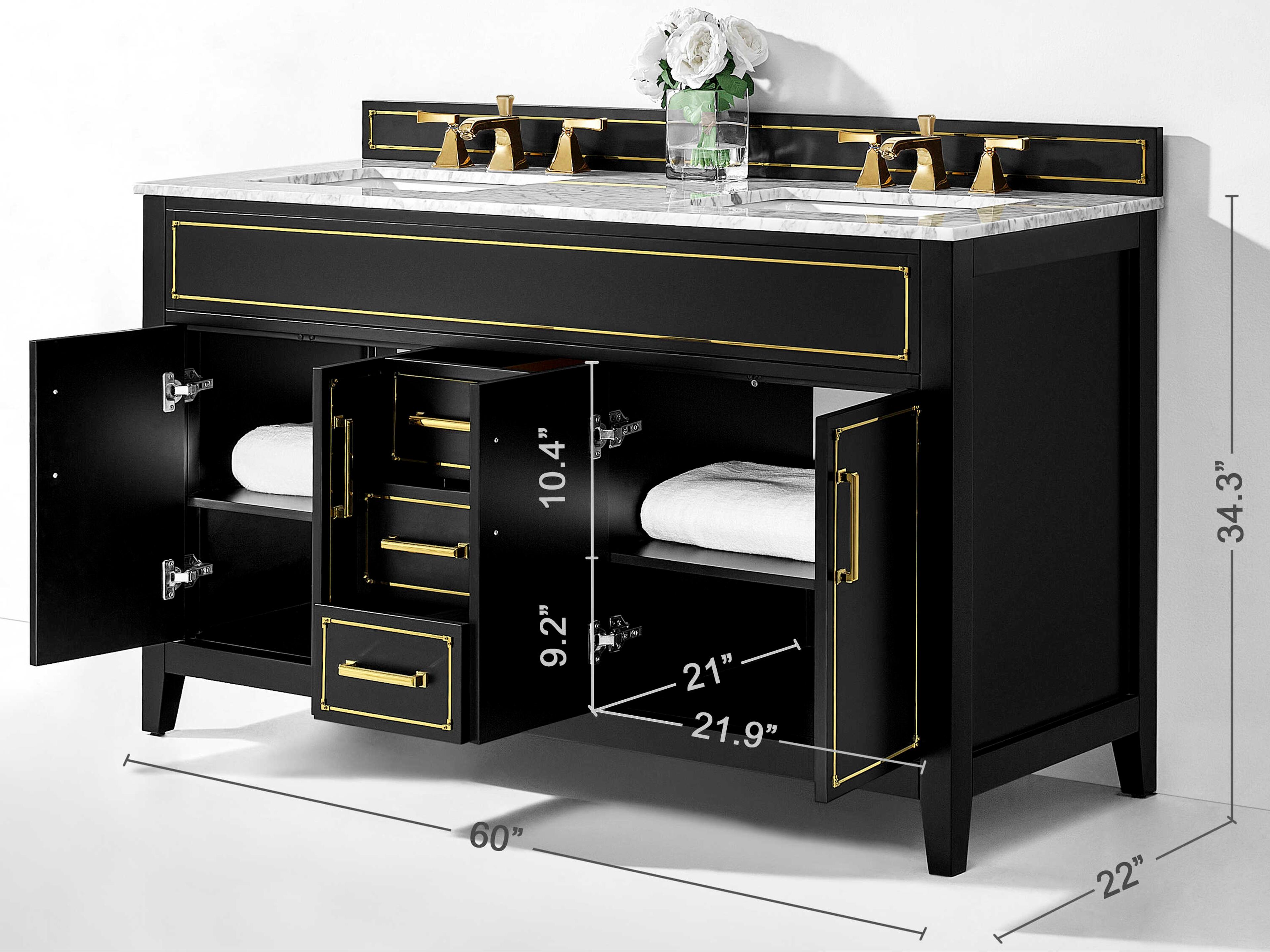 Ancerre Designs Aspen Black Onyx 60" Vanity