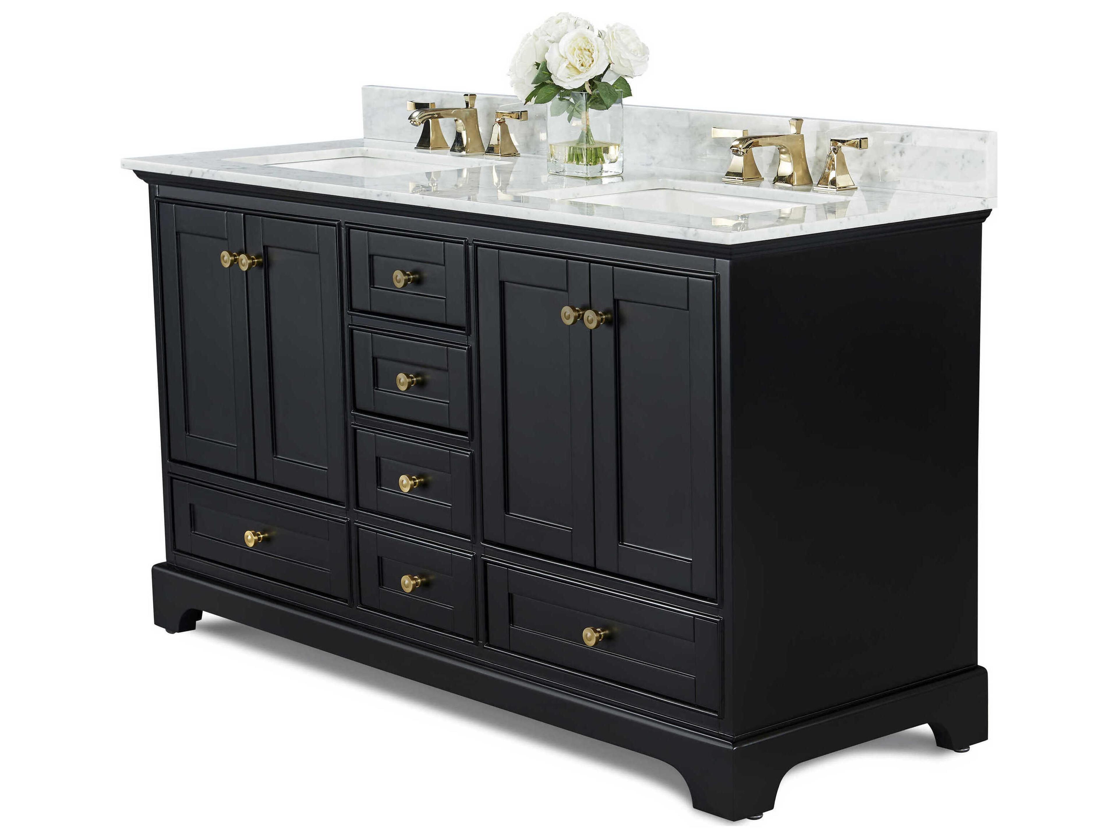 Bath Vanity Set Audrey 60-Inch Black Onyx