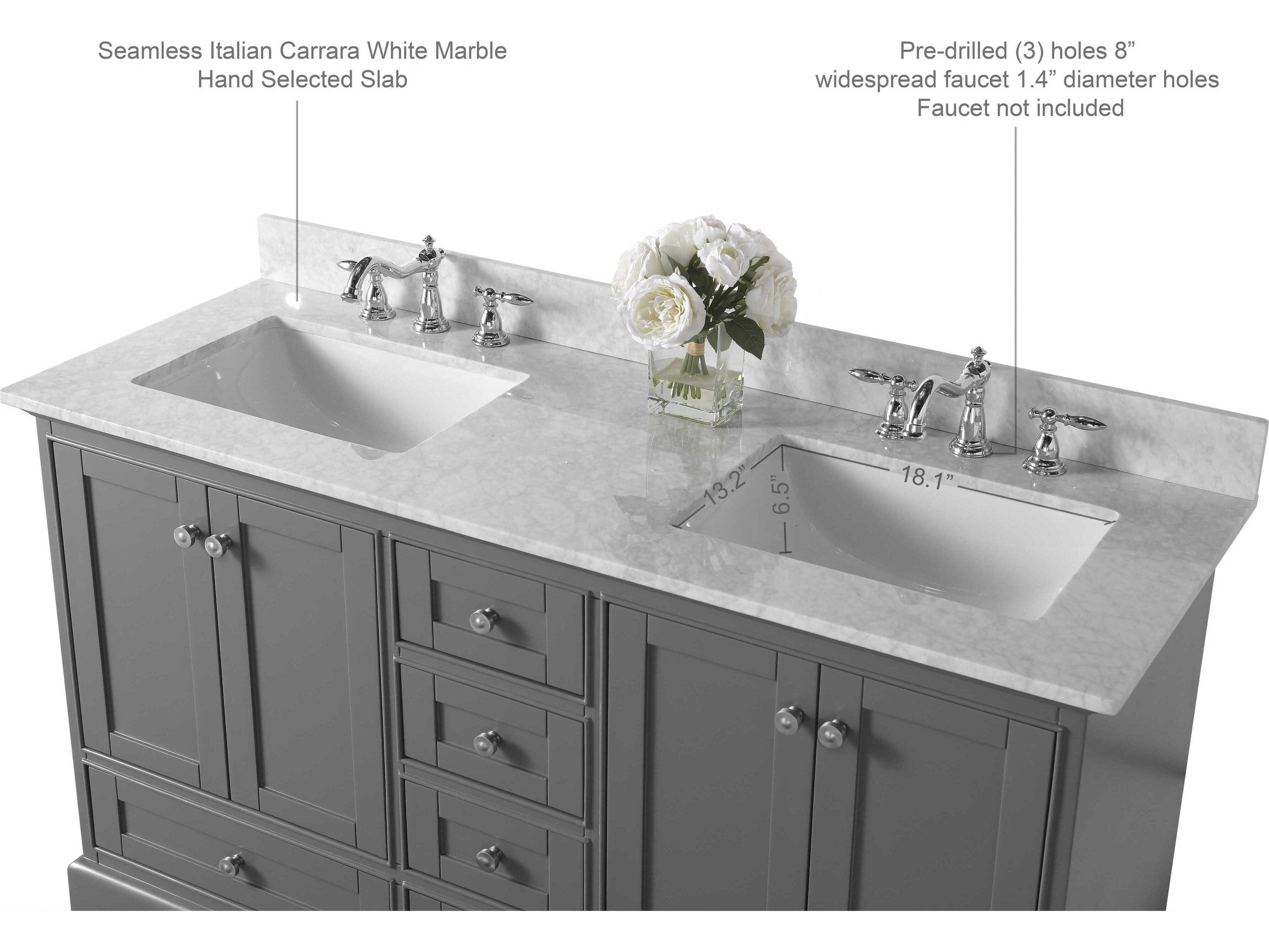 Ancerre Designs Audrey Sapphire Gray 60" Vanity