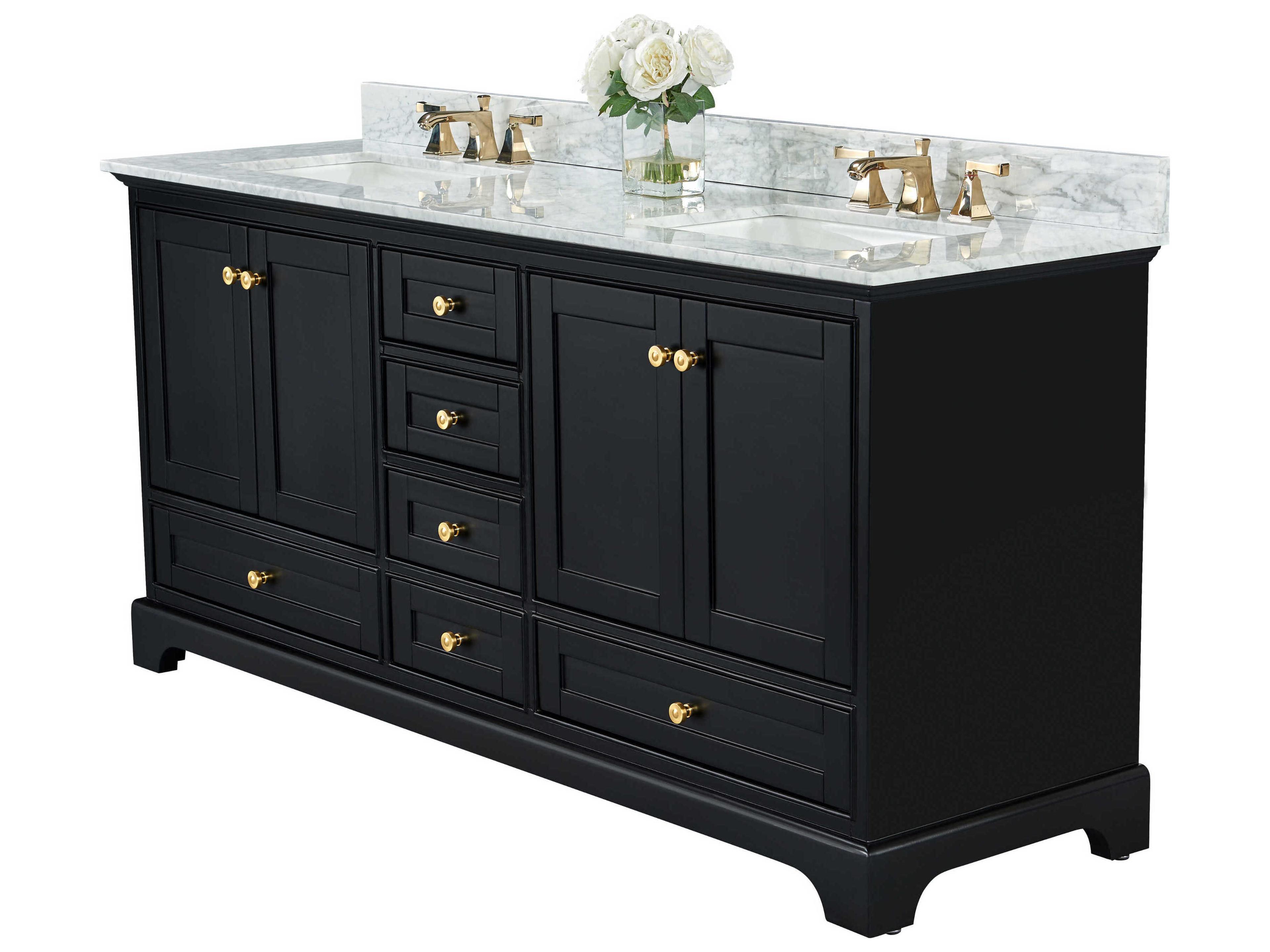 Bathroom Vanity Set Audrey 66-Inch Black Onyx