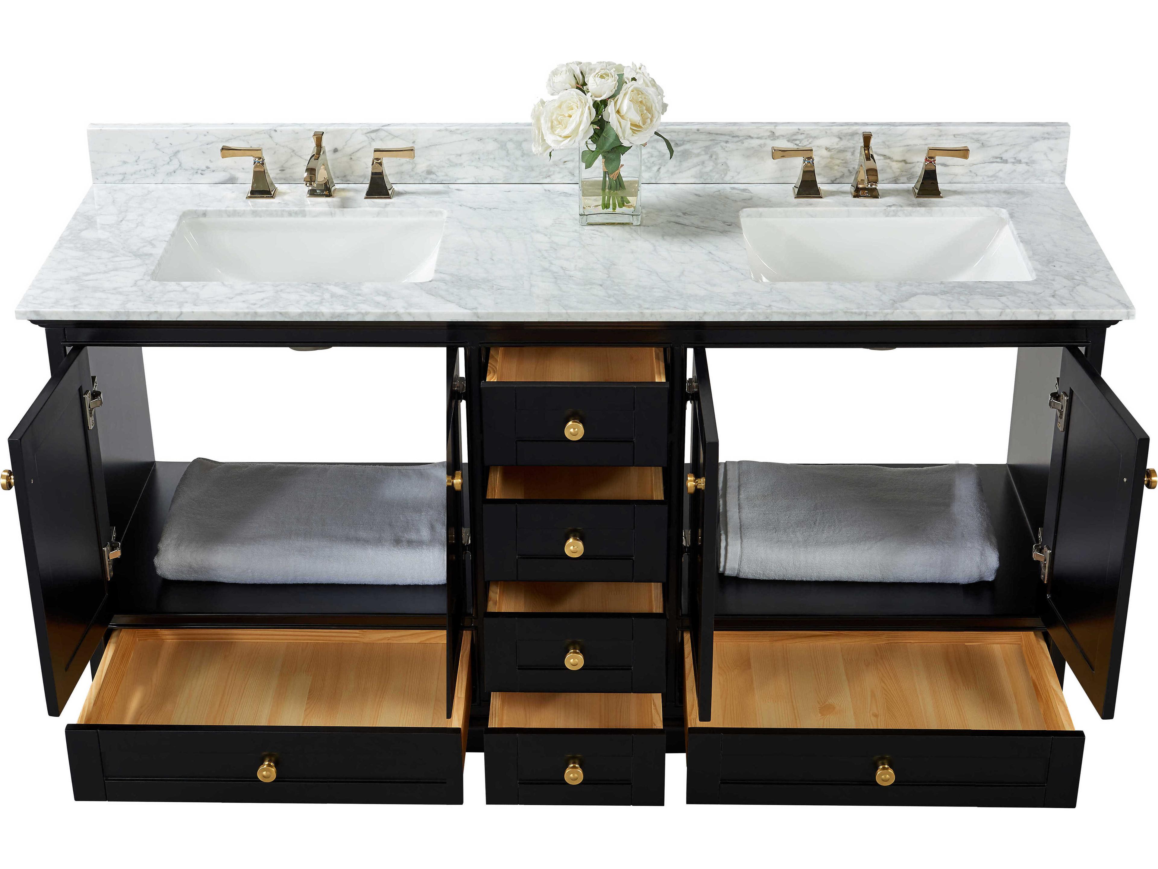Ancerre Designs Audrey Black Onyx 66" Vanity