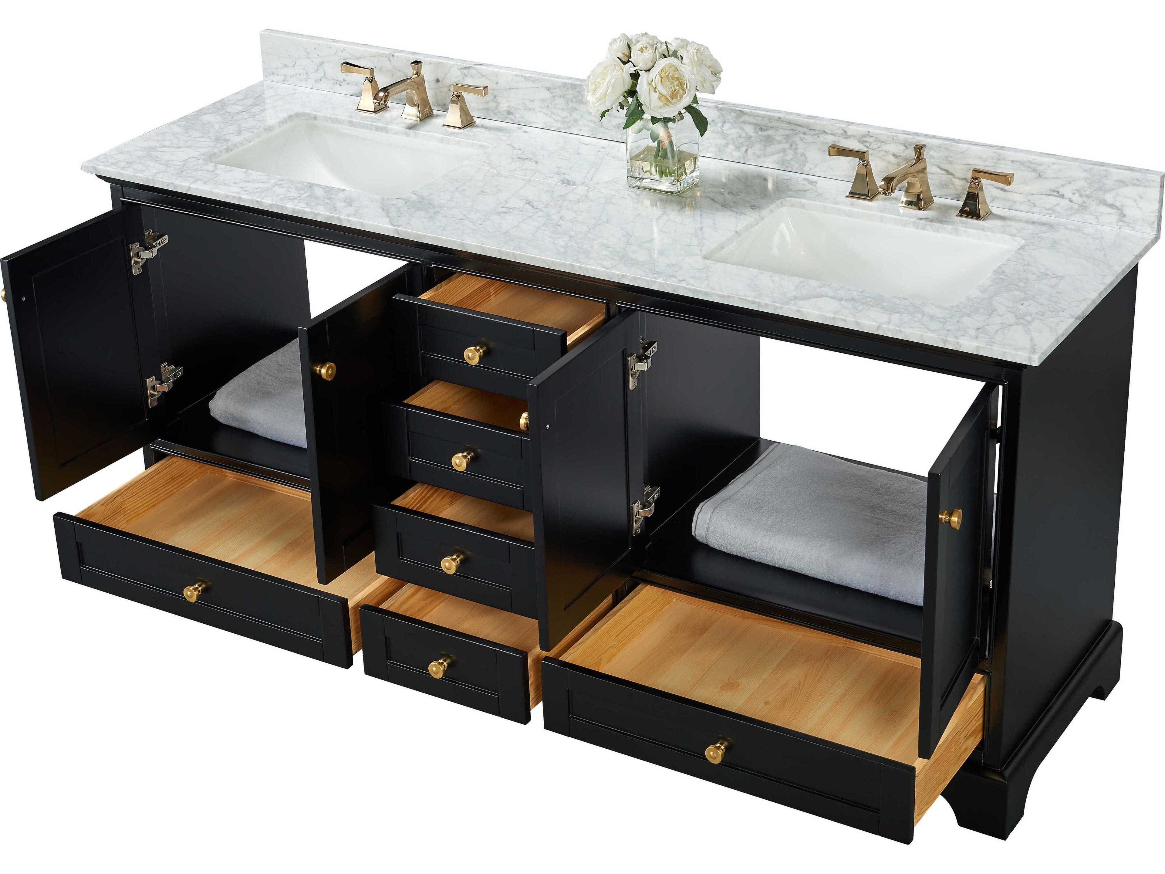 Ancerre Designs Audrey Black Onyx 66" Vanity