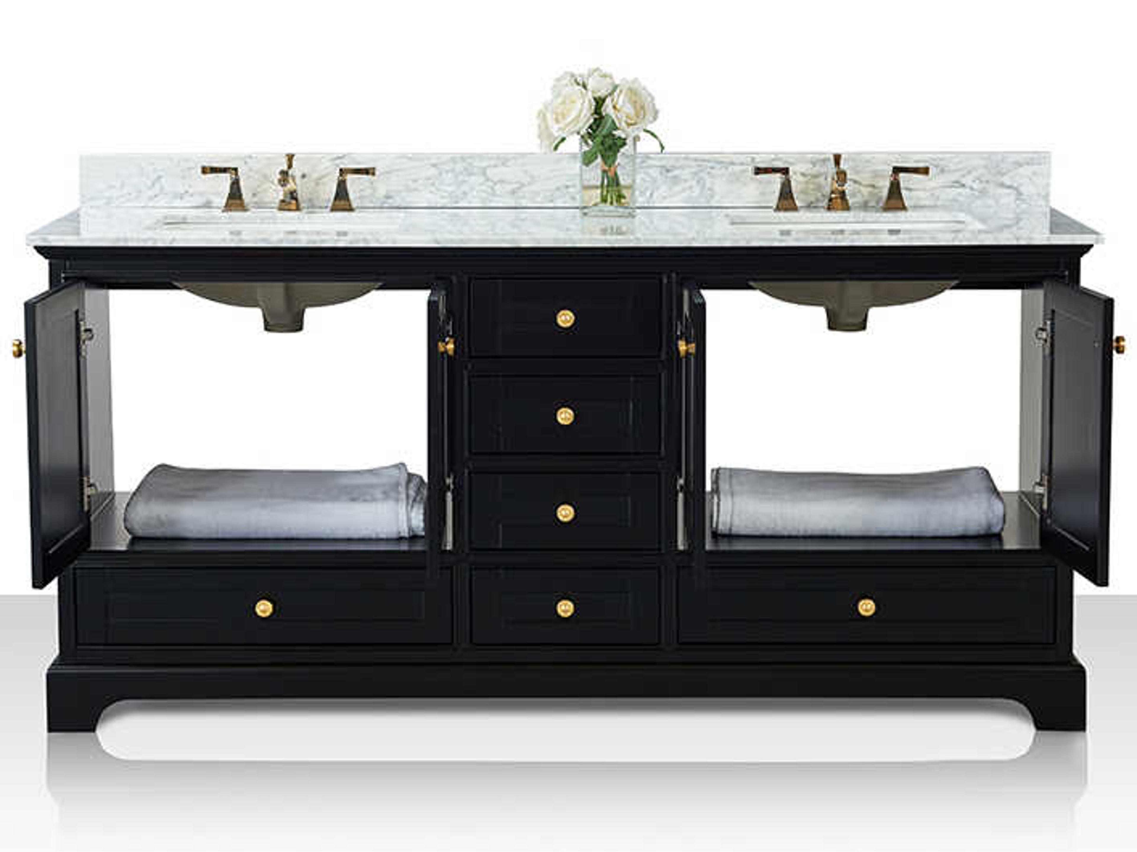 Ancerre Designs Audrey Black Onyx 72" Vanity