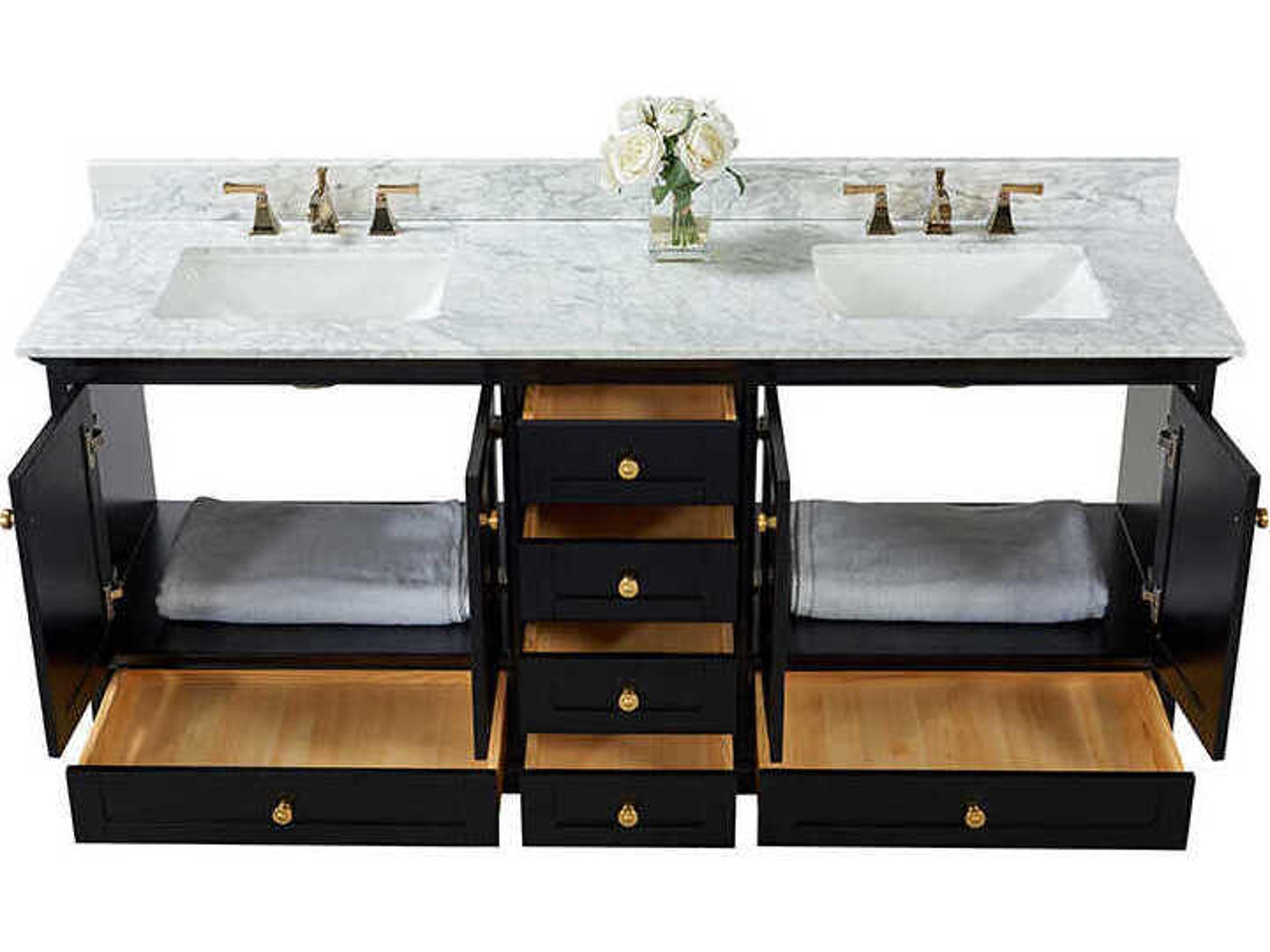 Ancerre Designs Audrey Black Onyx 72" Vanity