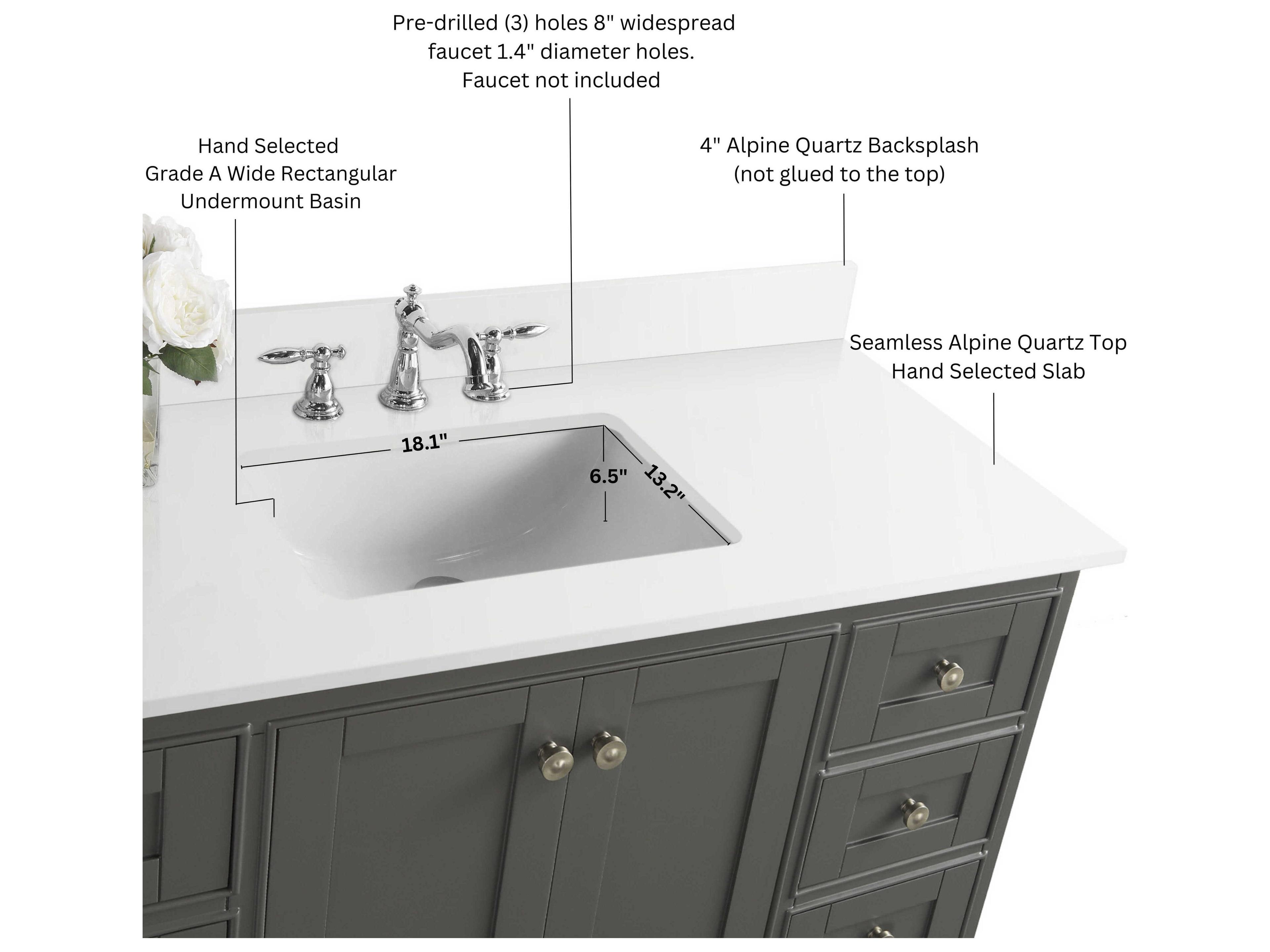 Ancerre Designs Audrey Sapphire Gray 84" Vanity