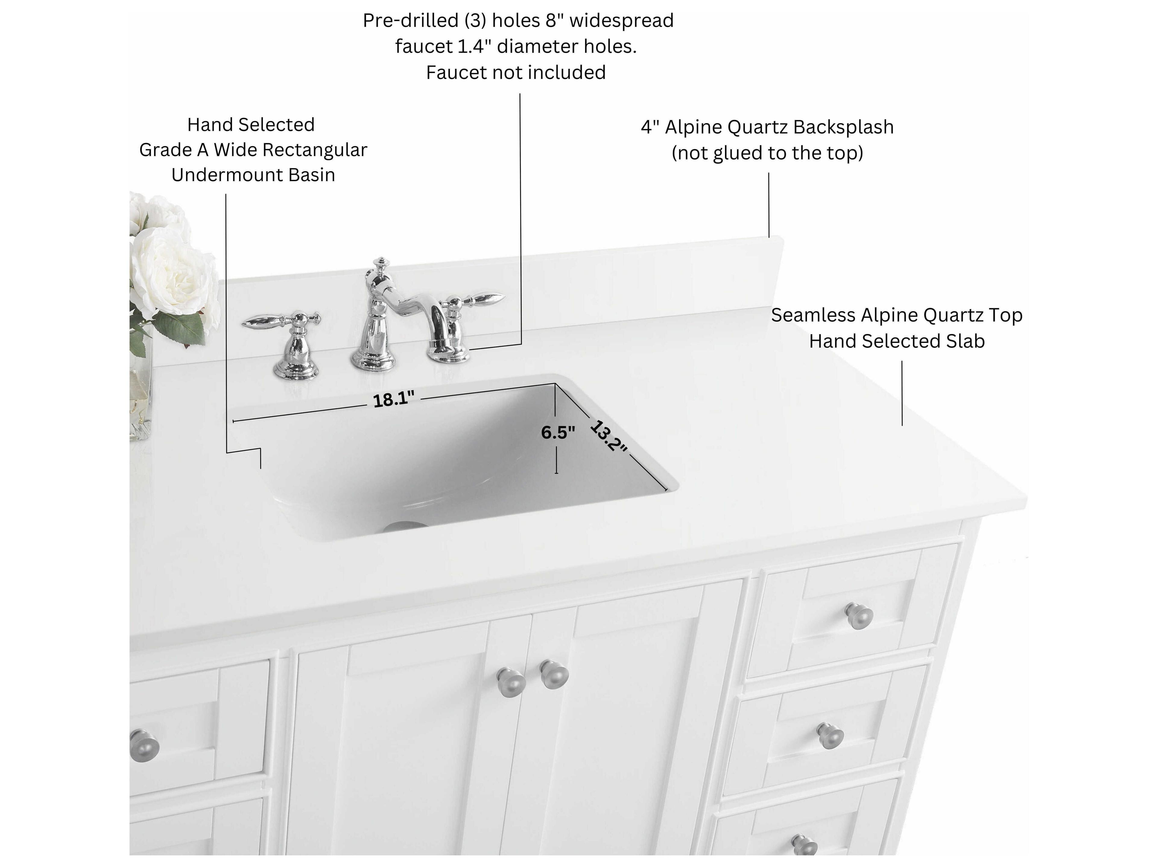 Ancerre Designs Audrey White 84" Vanity