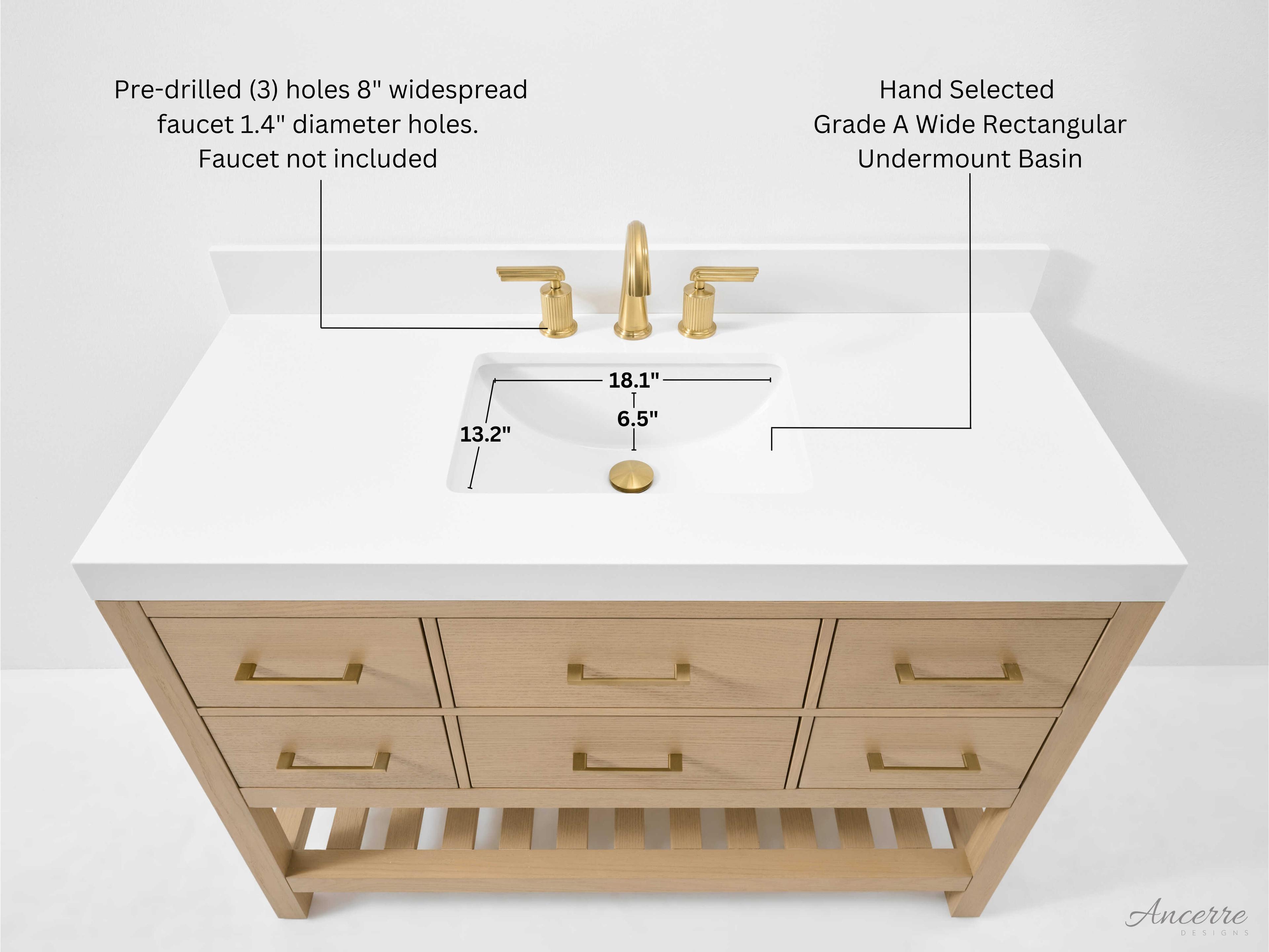 Ancerre Designs Elizabeth Oak 48" Vanity