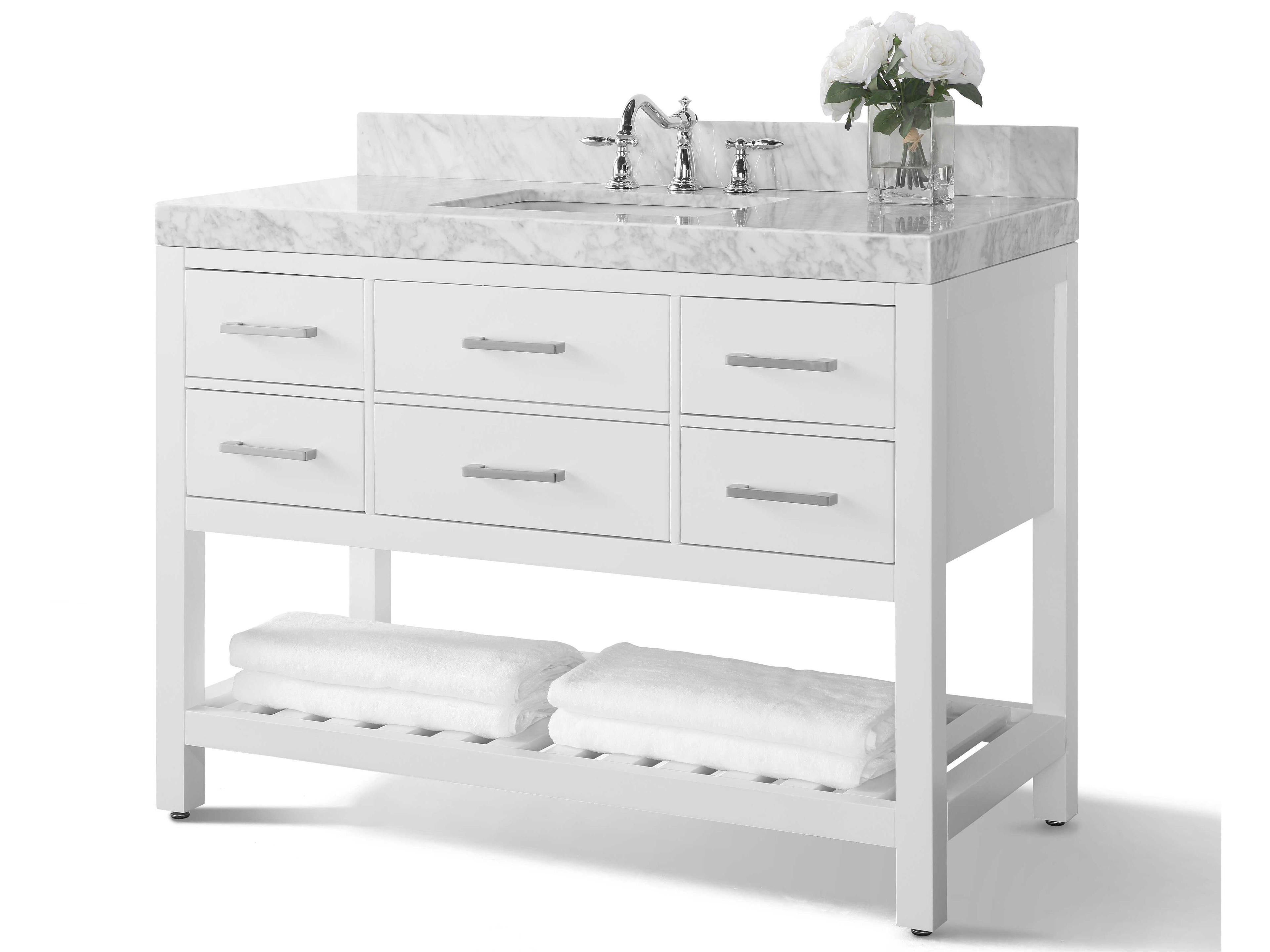 Bathroom Vanity Set Elizabeth 48-Inch White Solid Wood