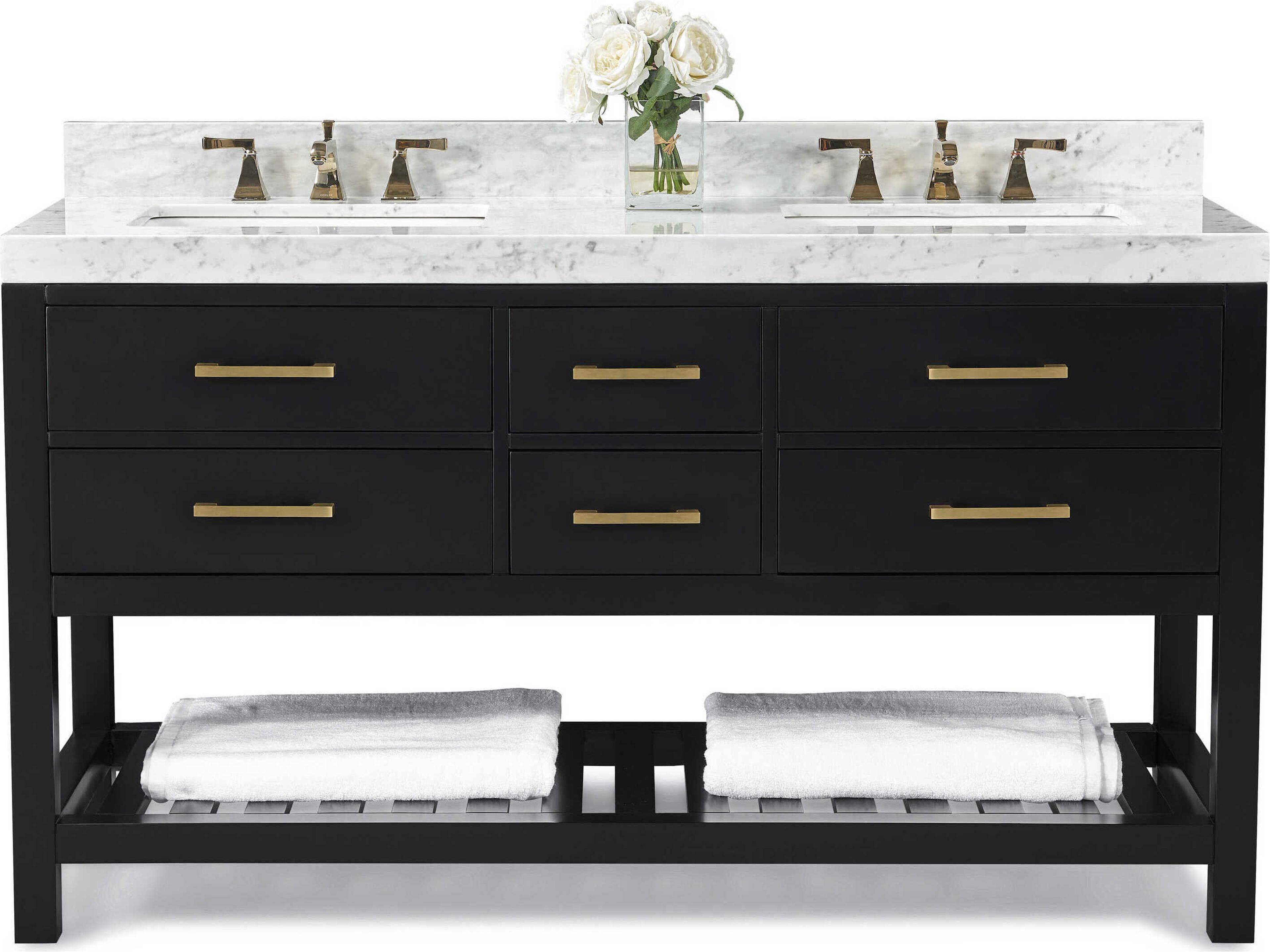 Ancerre Designs Elizabeth Black Onyx 60" Vanity