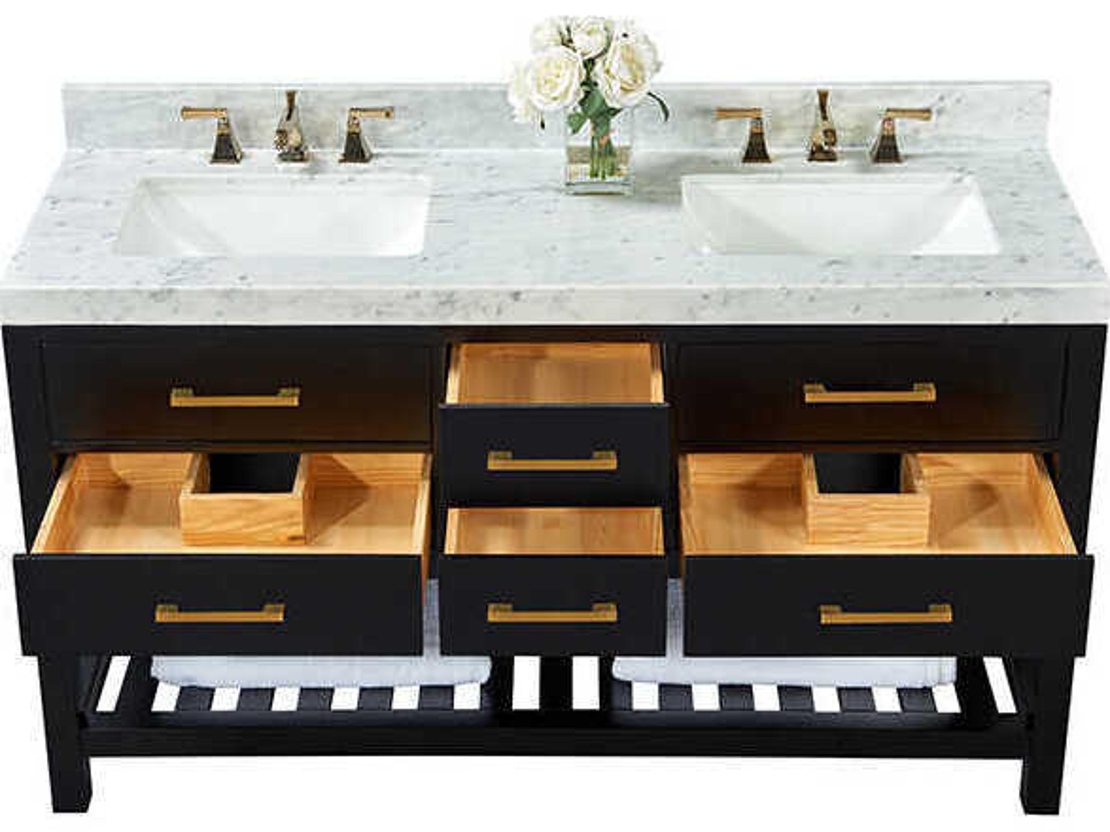 Ancerre Designs Elizabeth Black Onyx 60" Vanity