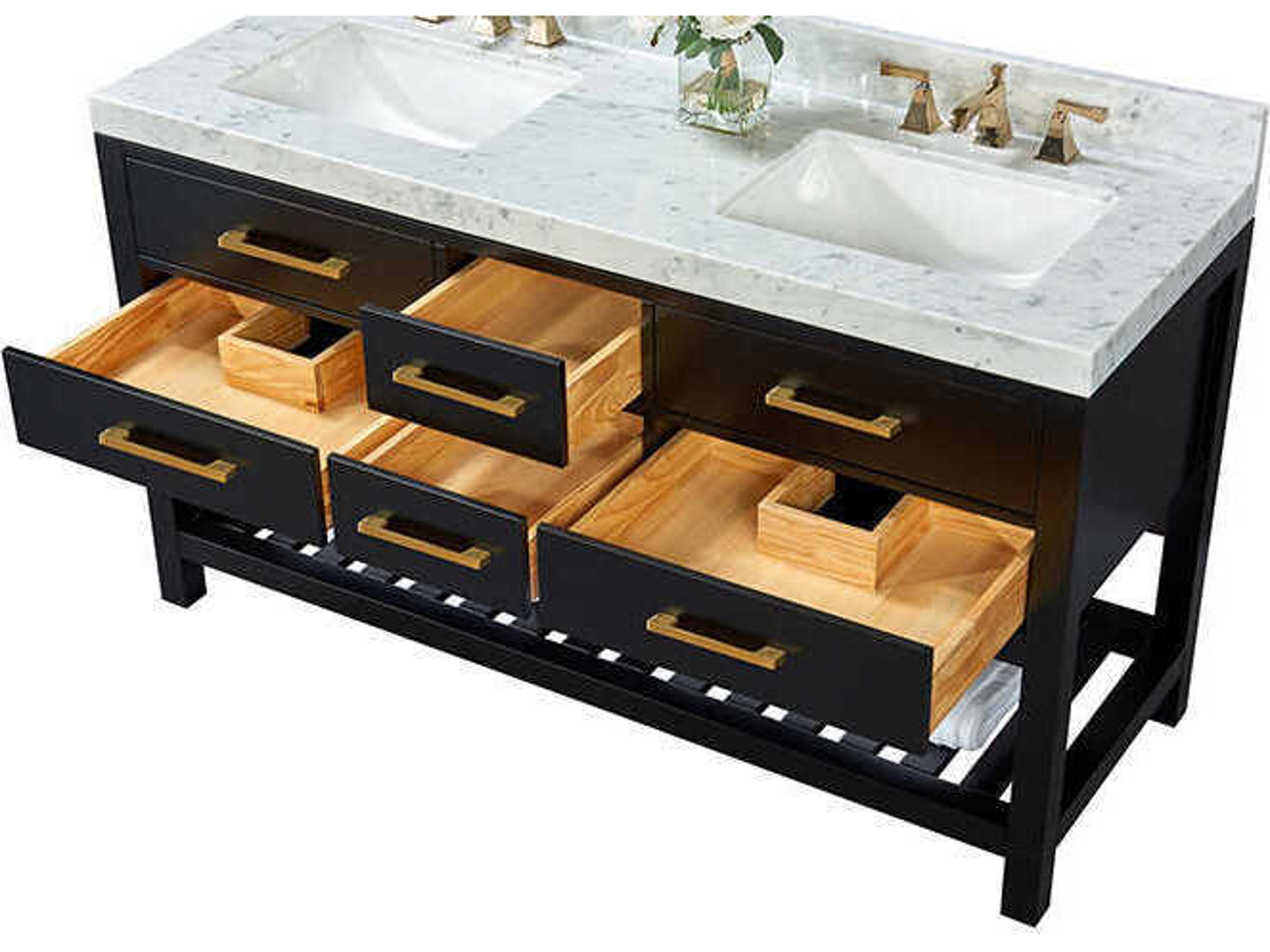 Ancerre Designs Elizabeth Black Onyx 60" Vanity