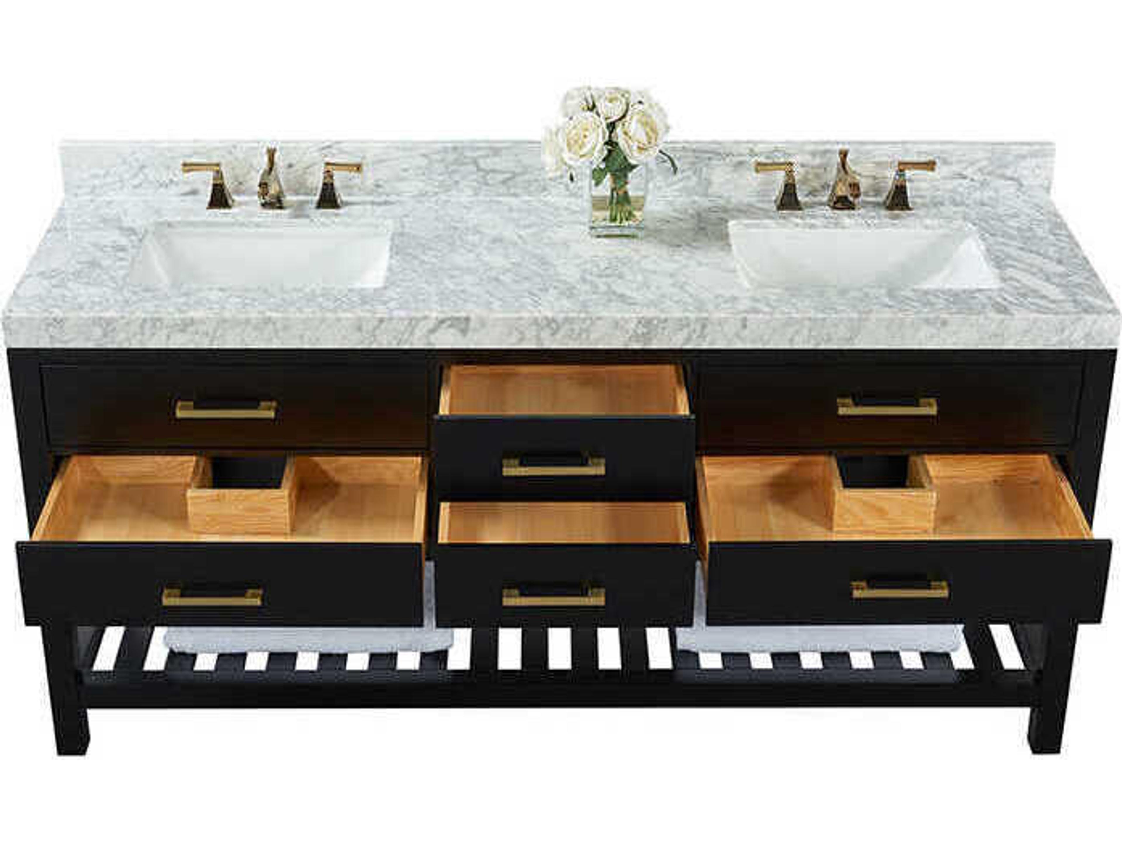 Ancerre Designs Elizabeth Black Onyx 72" Vanity