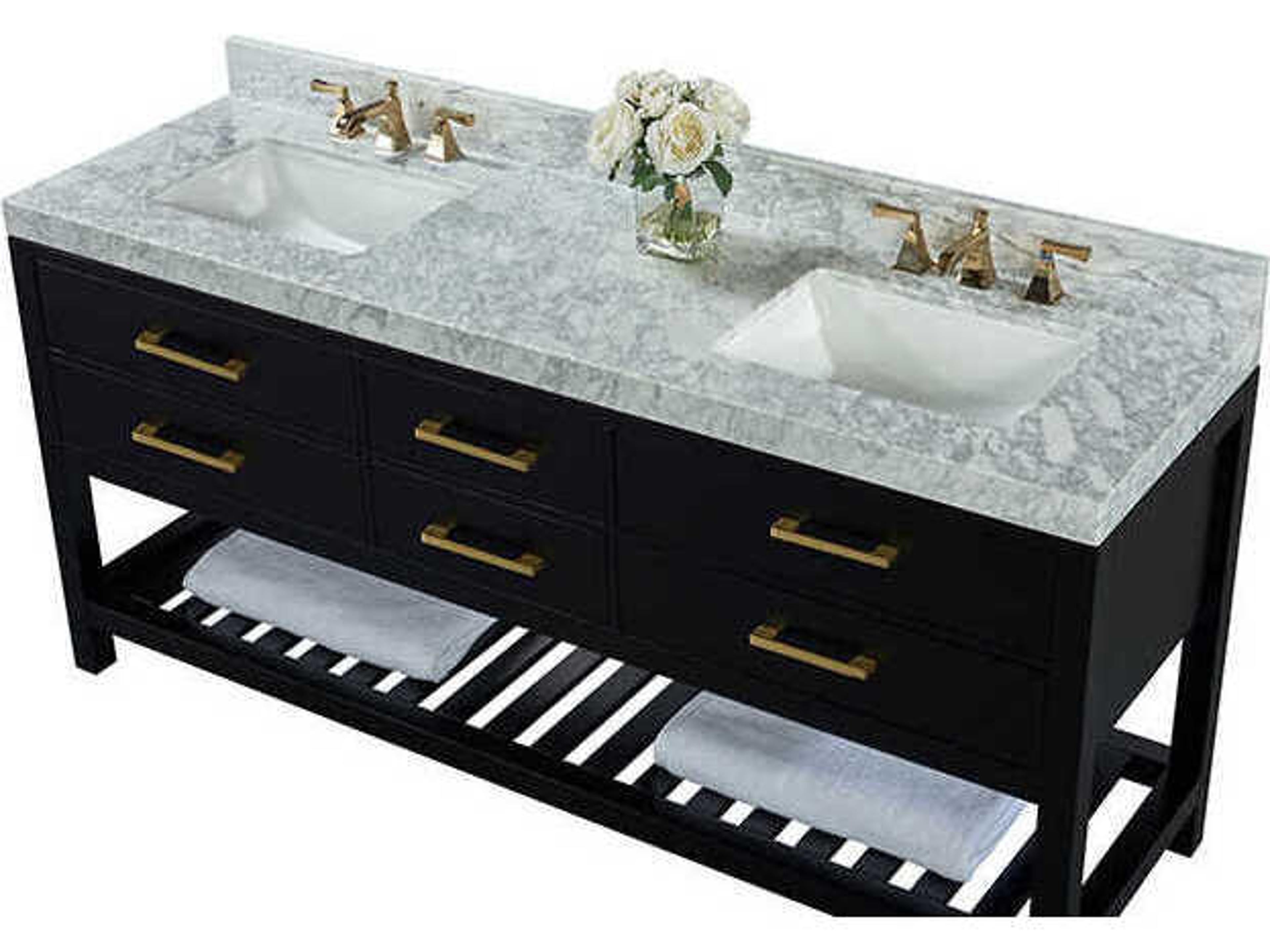 Ancerre Designs Elizabeth Black Onyx 72" Vanity
