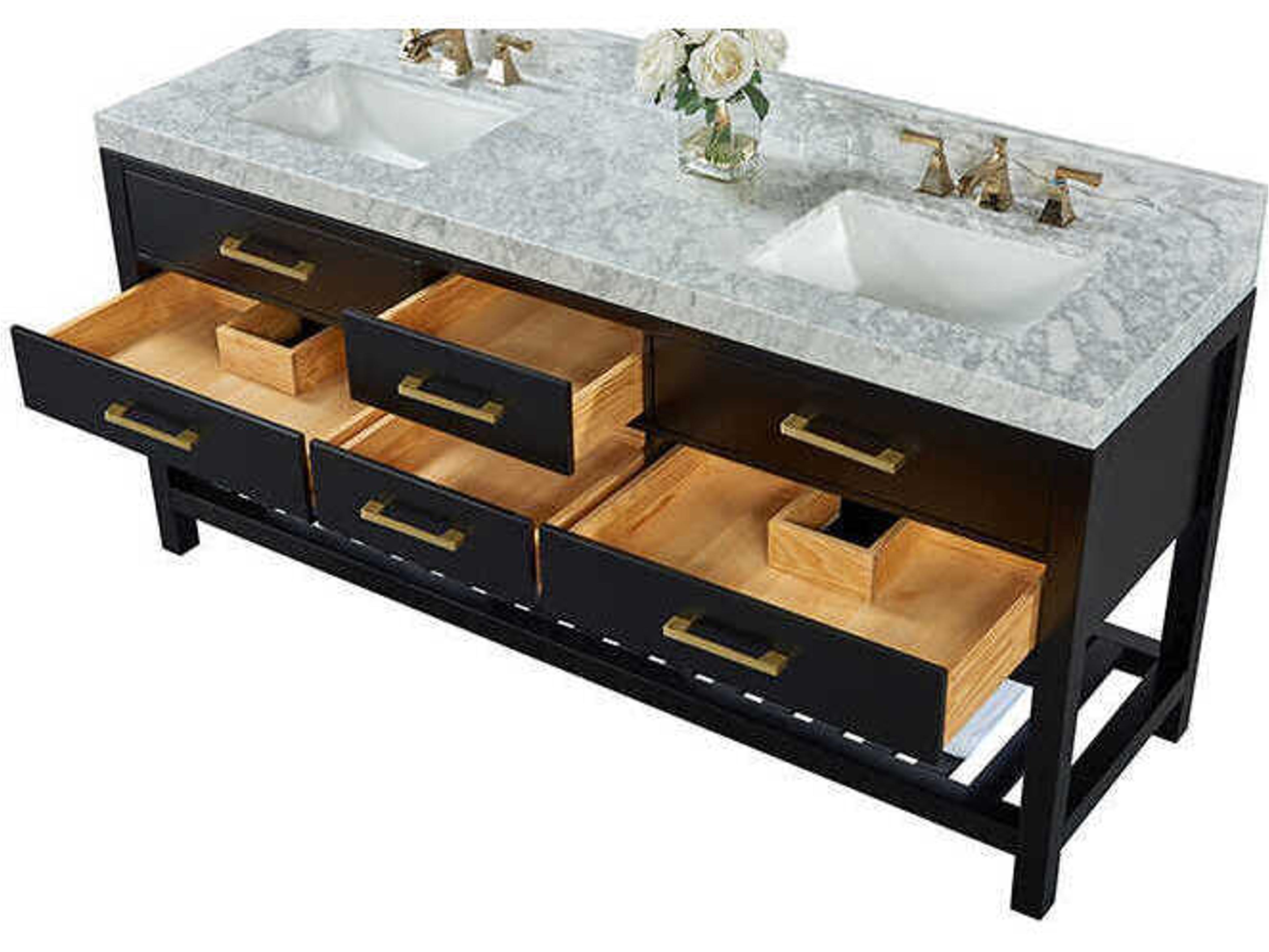 Ancerre Designs Elizabeth Black Onyx 72" Vanity