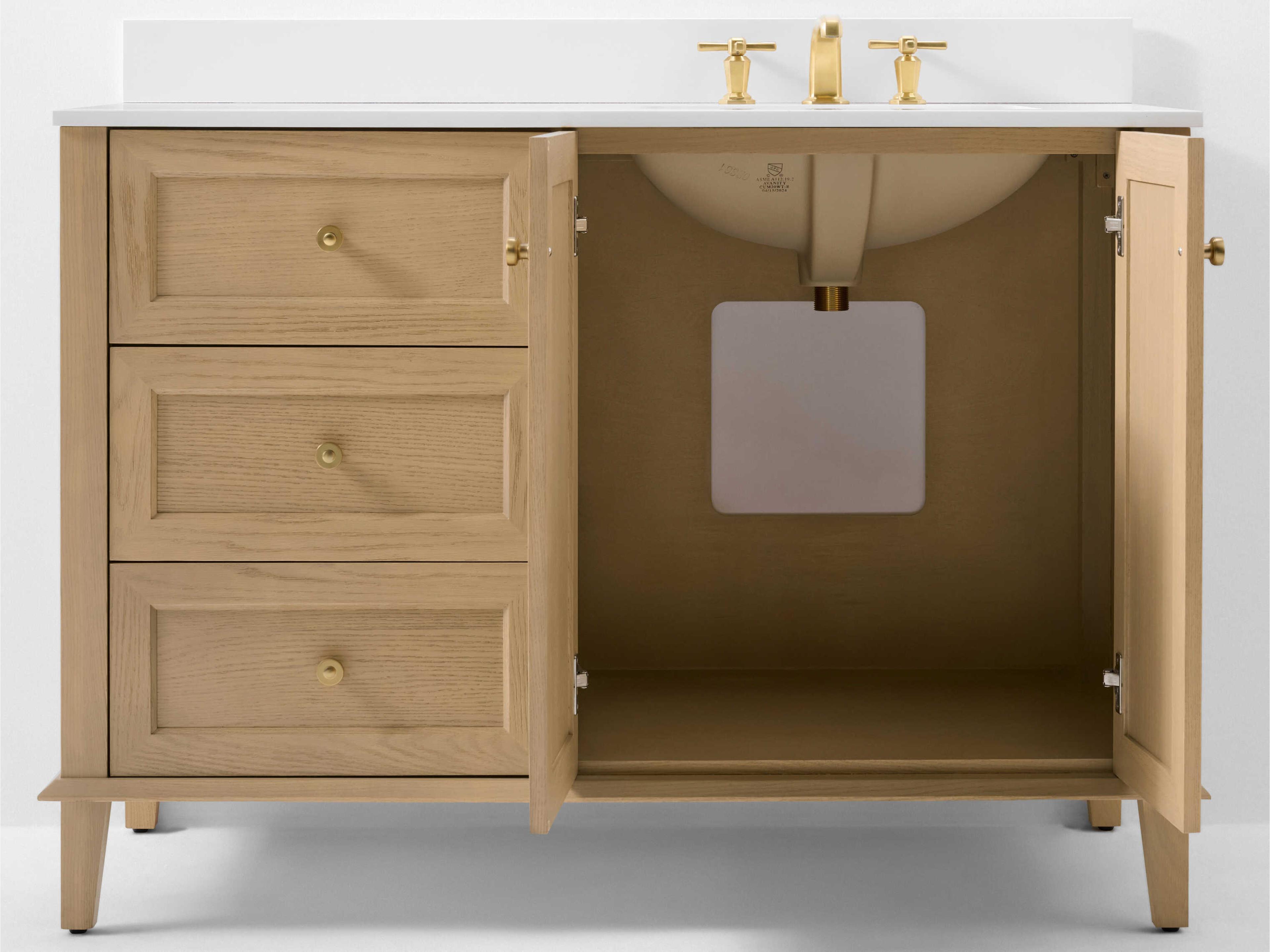 Ancerre Designs Hannah Oak 42" Right Basin Vanity