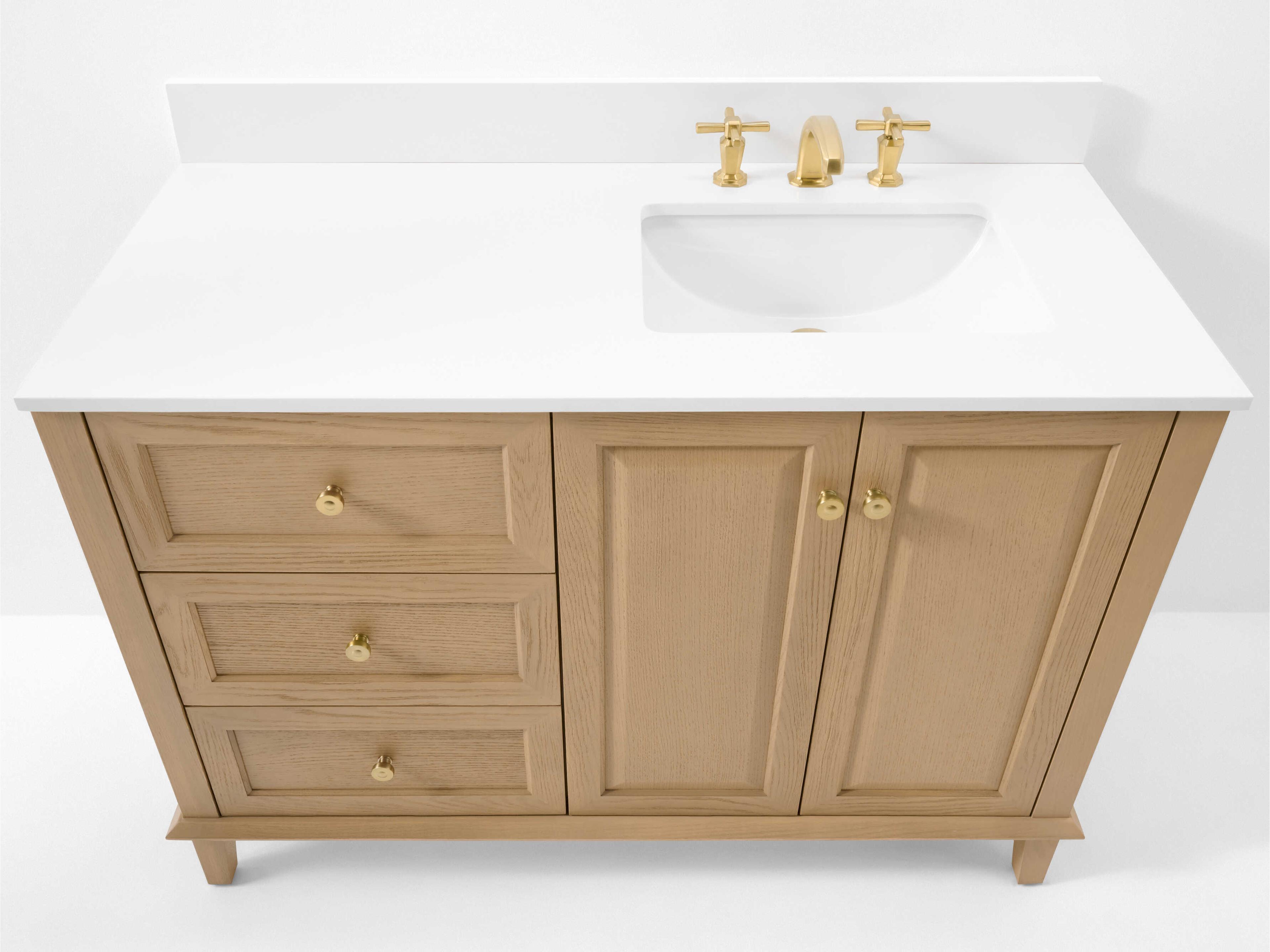 Ancerre Designs Hannah Oak 42" Right Basin Vanity