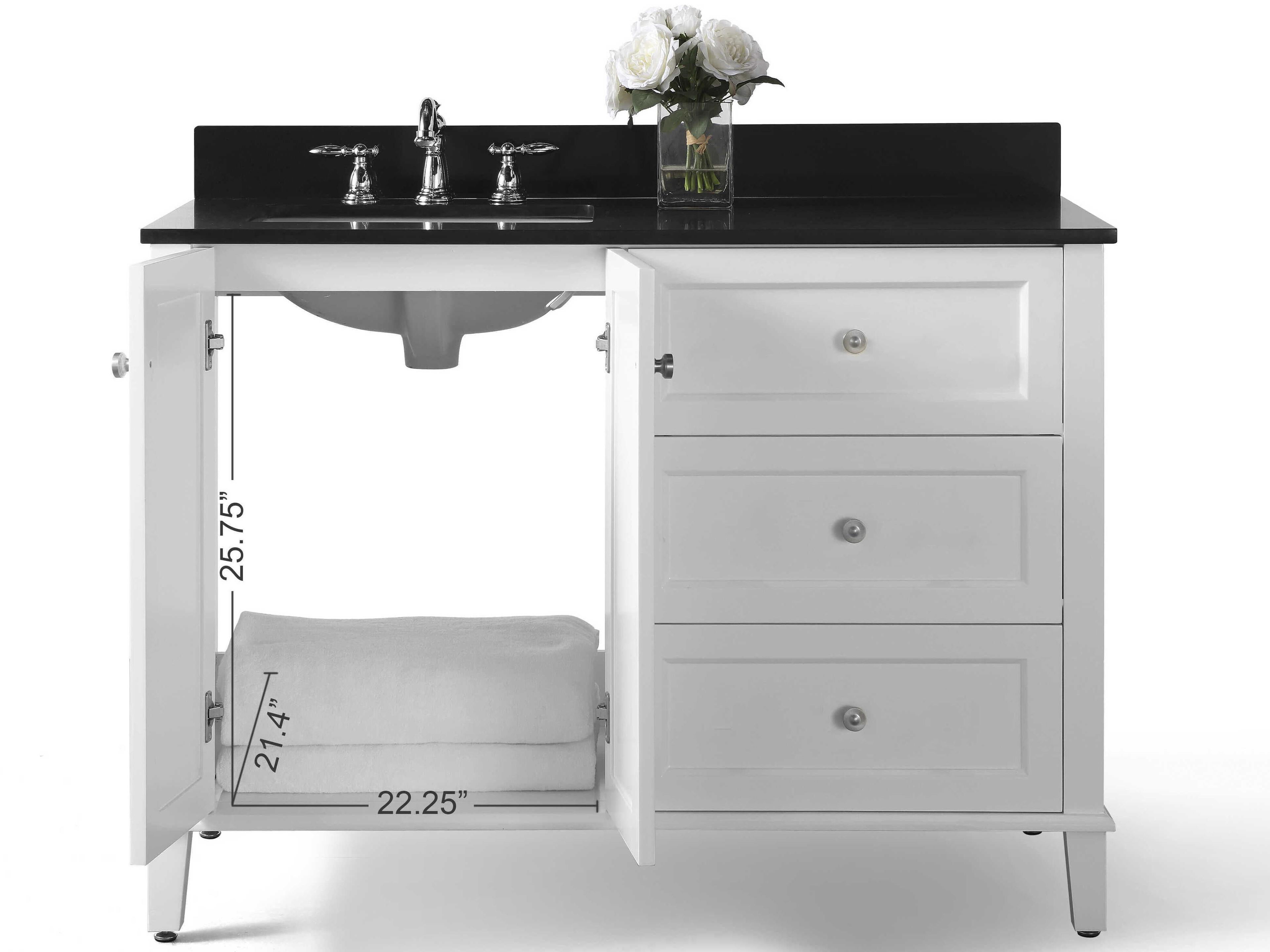 Ancerre Designs Hannah White 48" Left Basin Vanity
