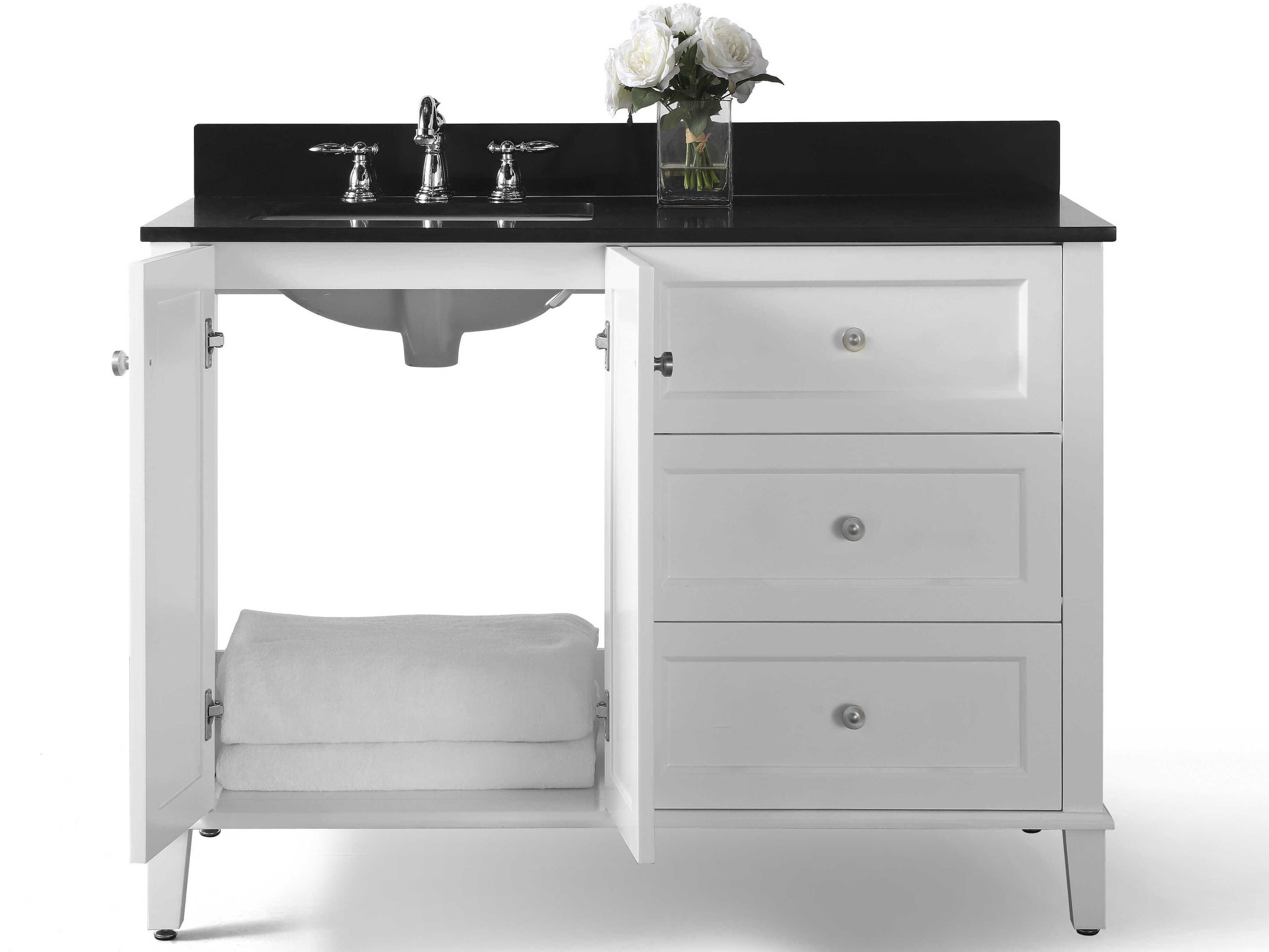 Ancerre Designs Hannah White 48" Left Basin Vanity