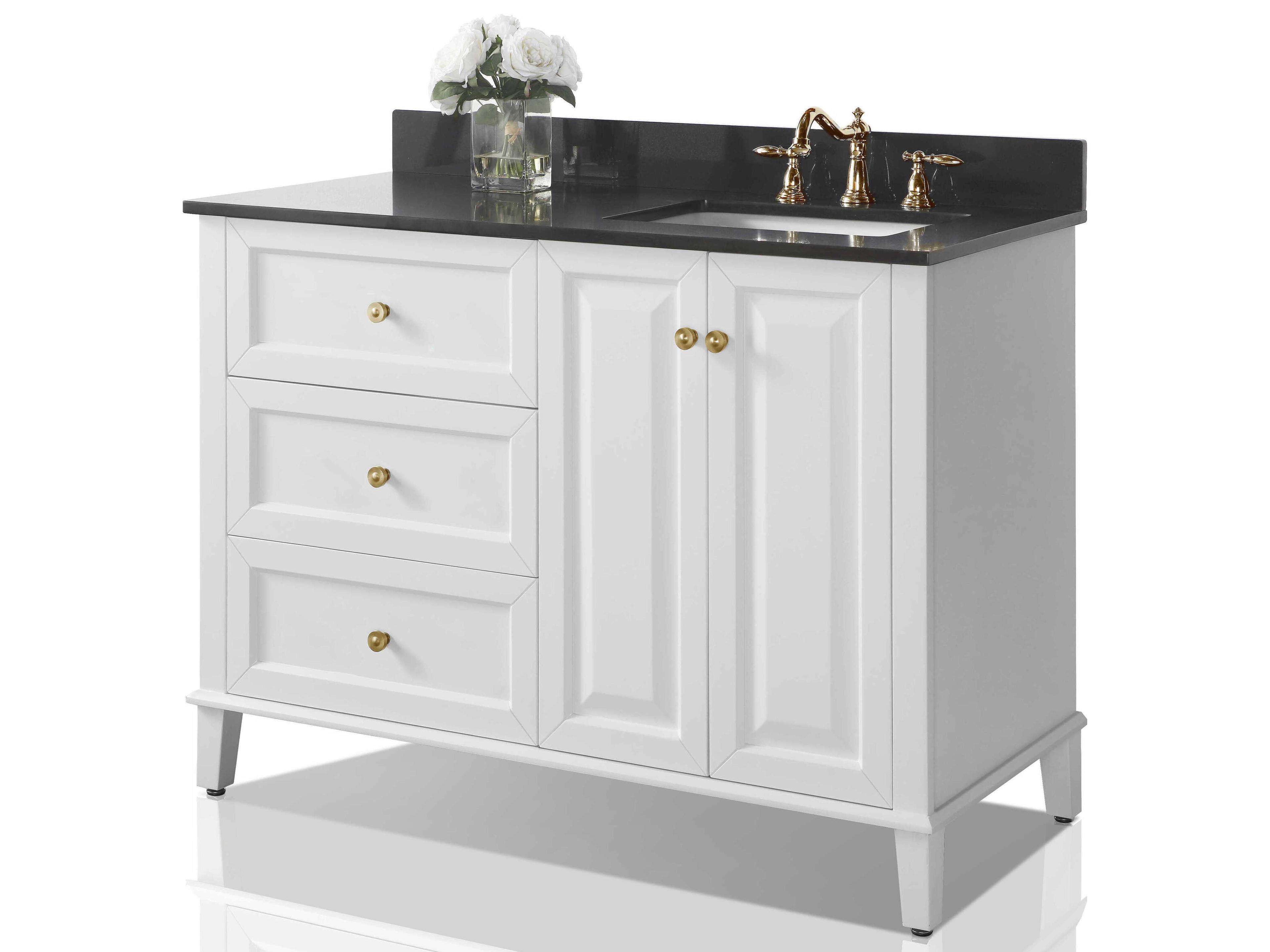 Ancerre Designs Hannah White 48" Right Basin Vanity