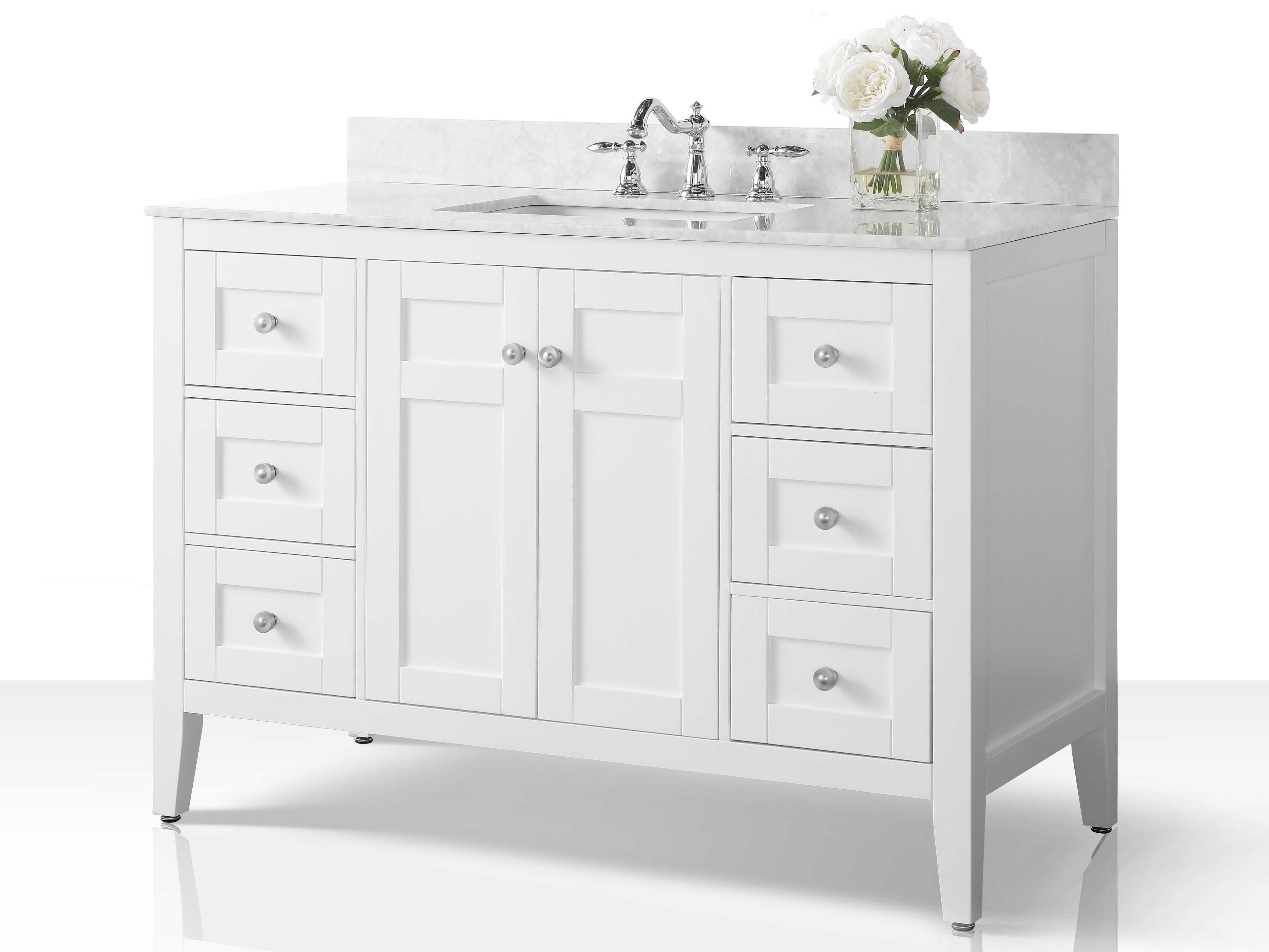 Maili 48 Inch Single Vanity Set with Marble Top