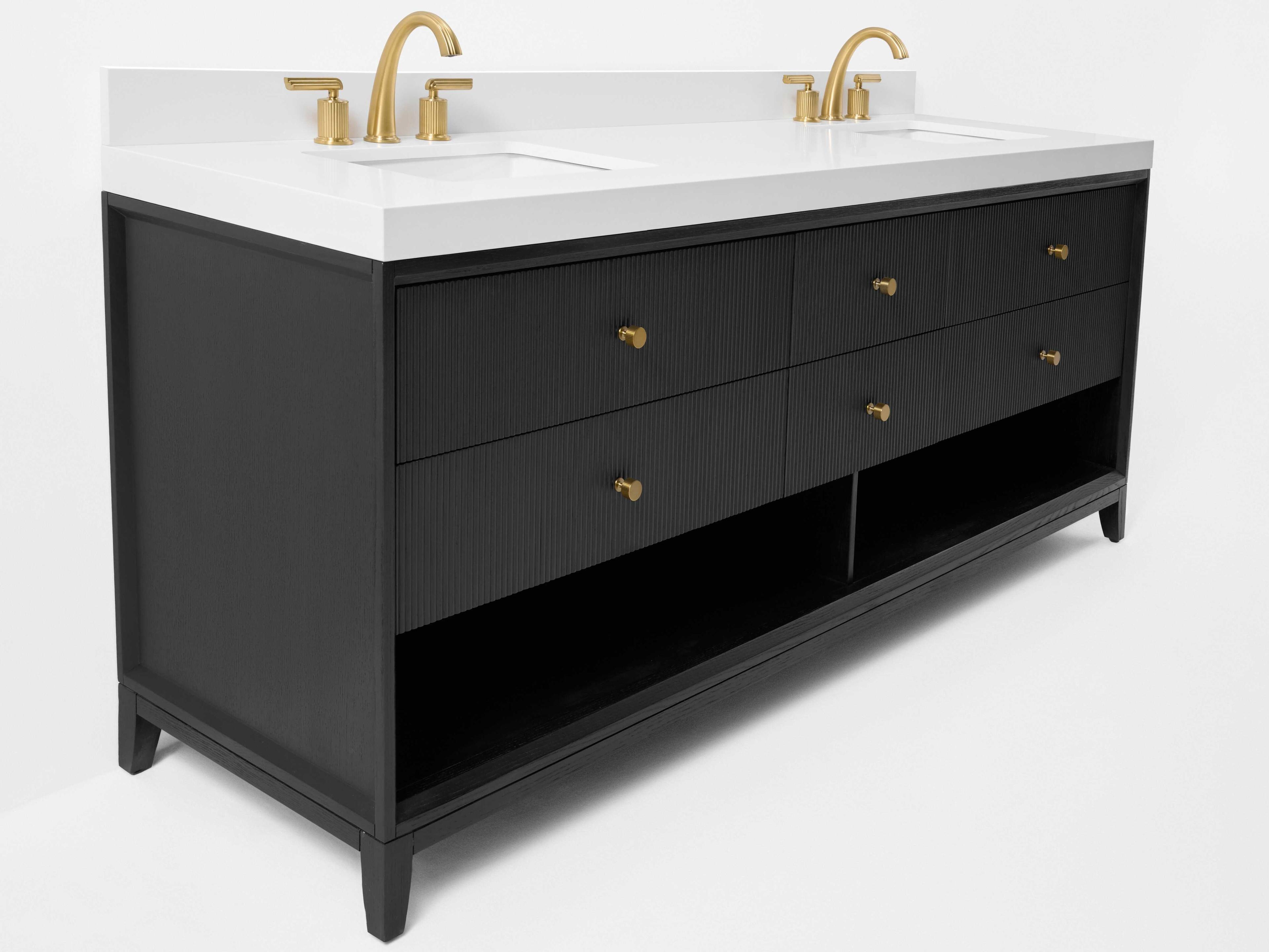 Ancerre Designs Momo Black Oak 84" Vanity
