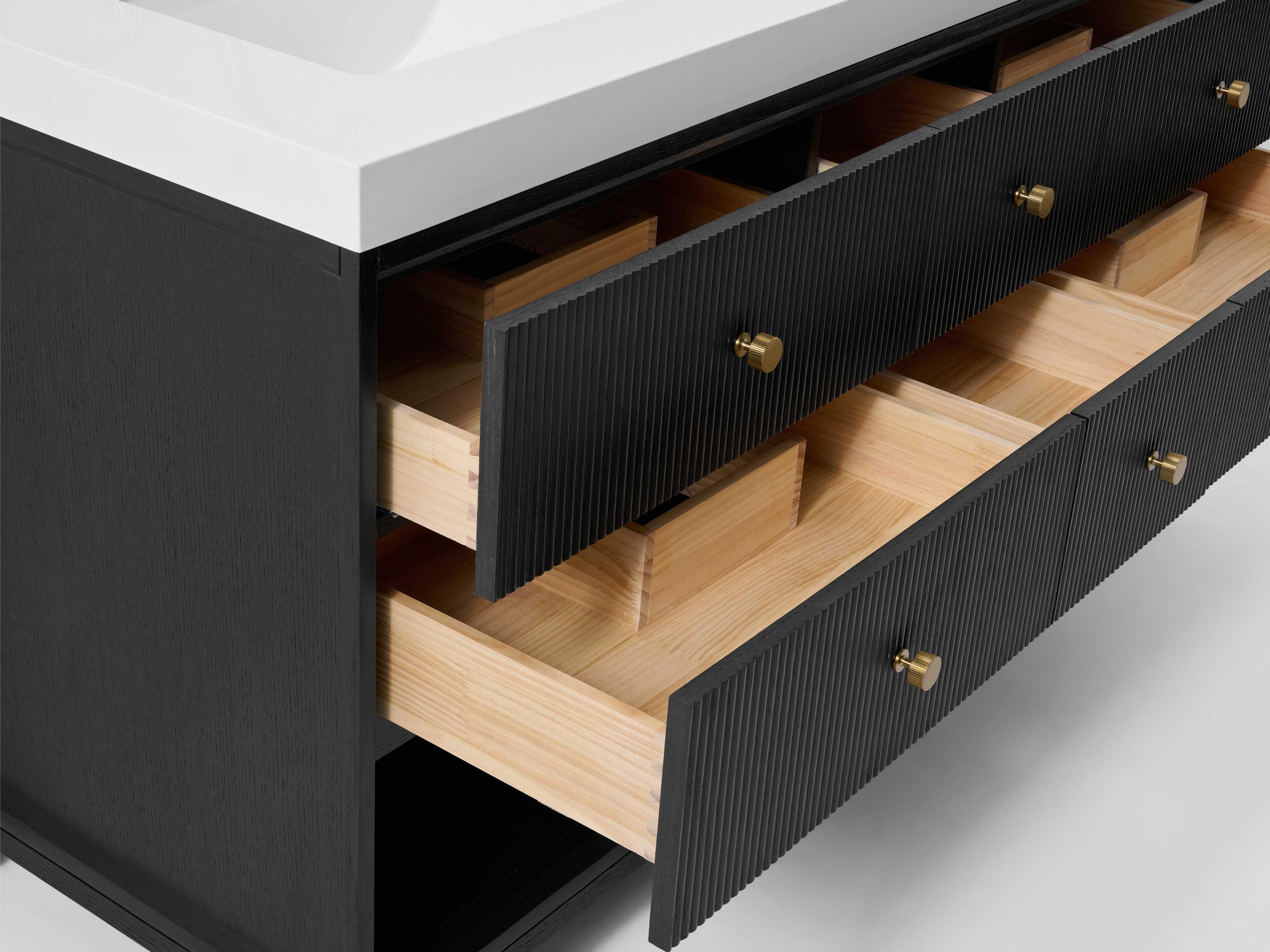 Ancerre Designs Momo Black Oak 84" Vanity