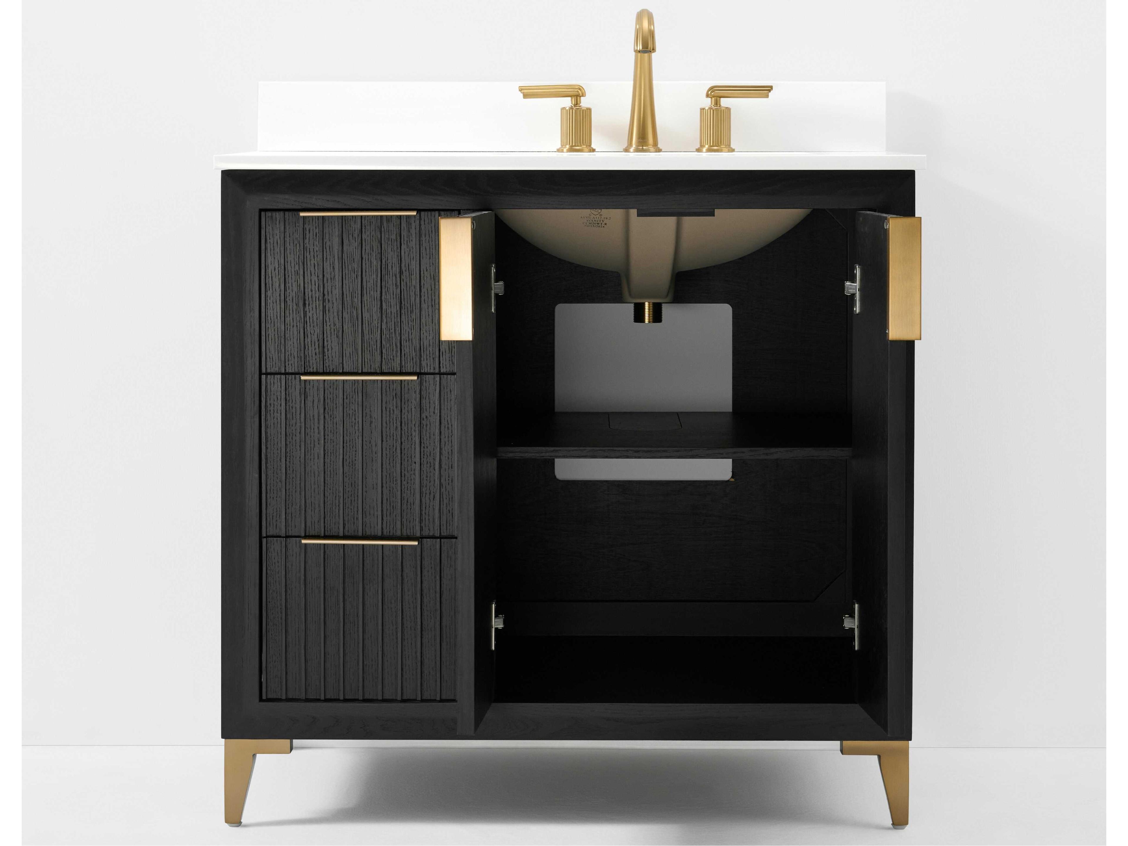 Ancerre Designs Turlington Black Oak 36" Vanity