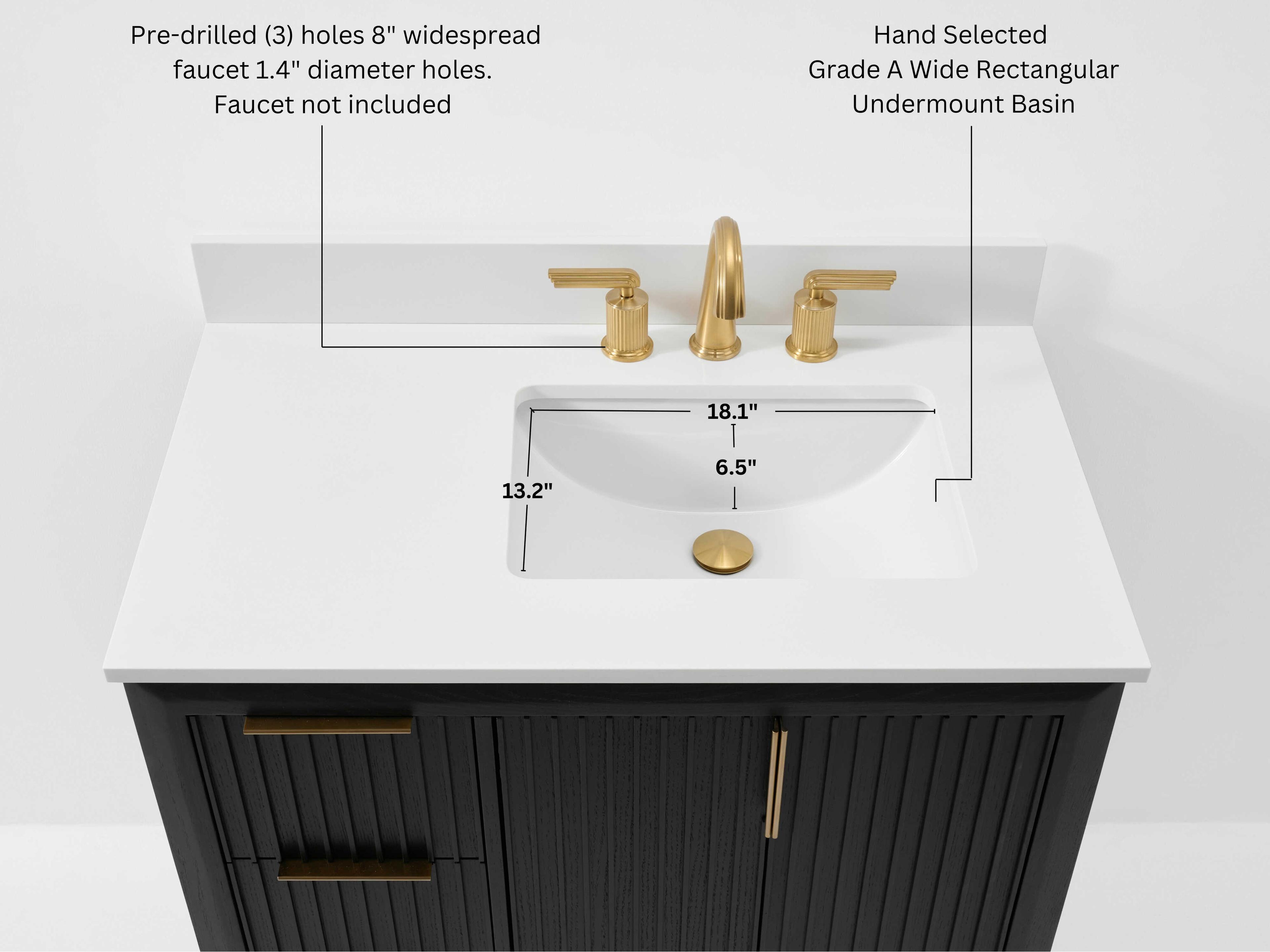 Ancerre Designs Turlington Black Oak 36" Vanity