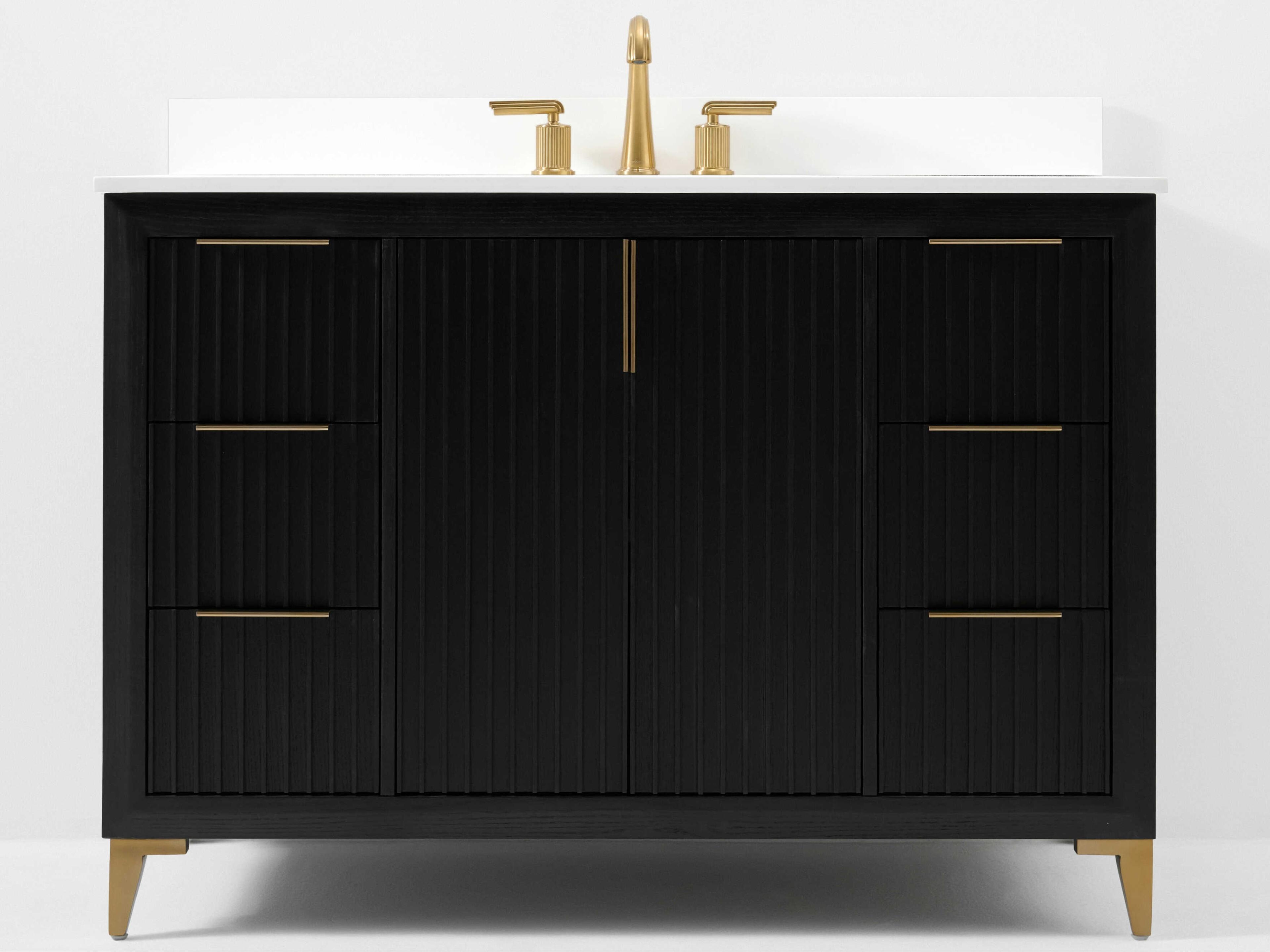 Turlington 48-inch Single Bathroom Vanity Black Oak