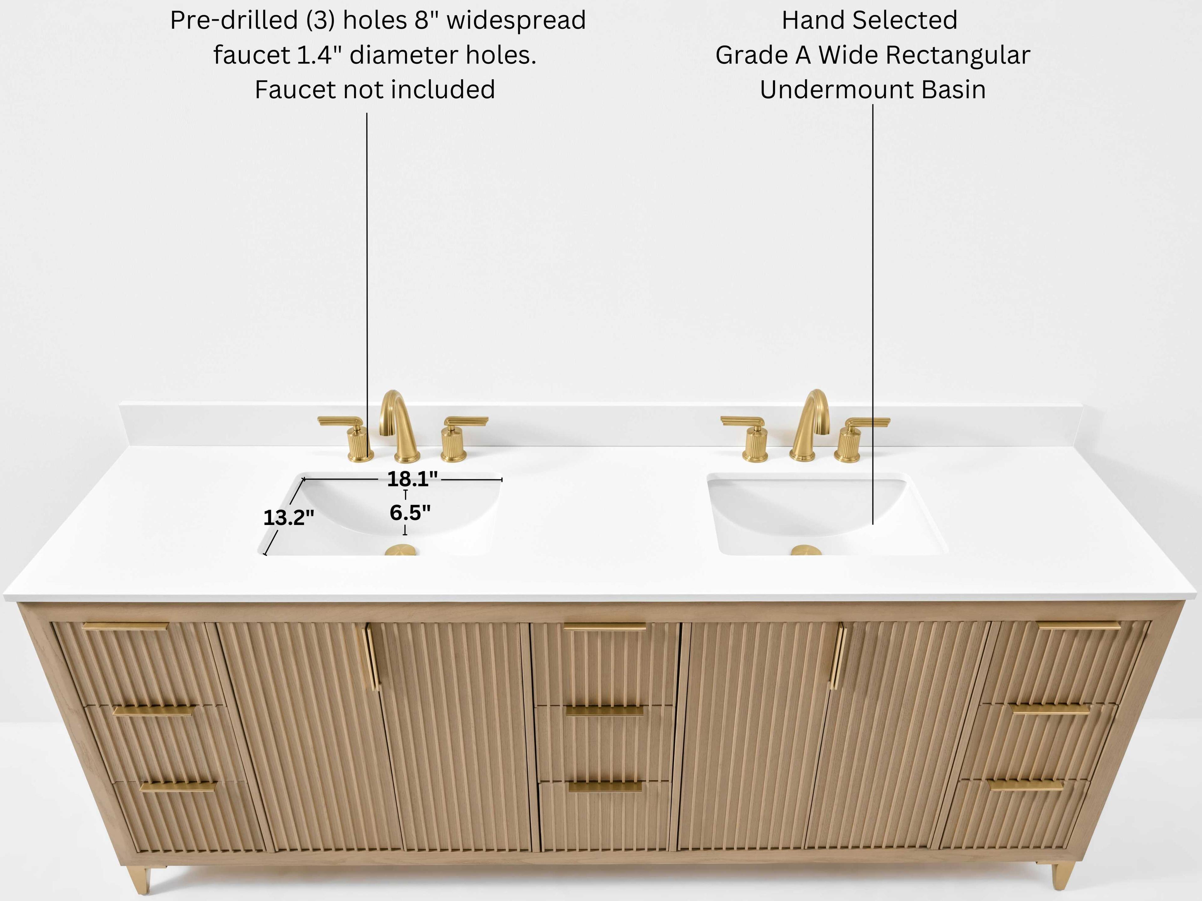 Ancerre Designs Turlington Oak 84" Vanity