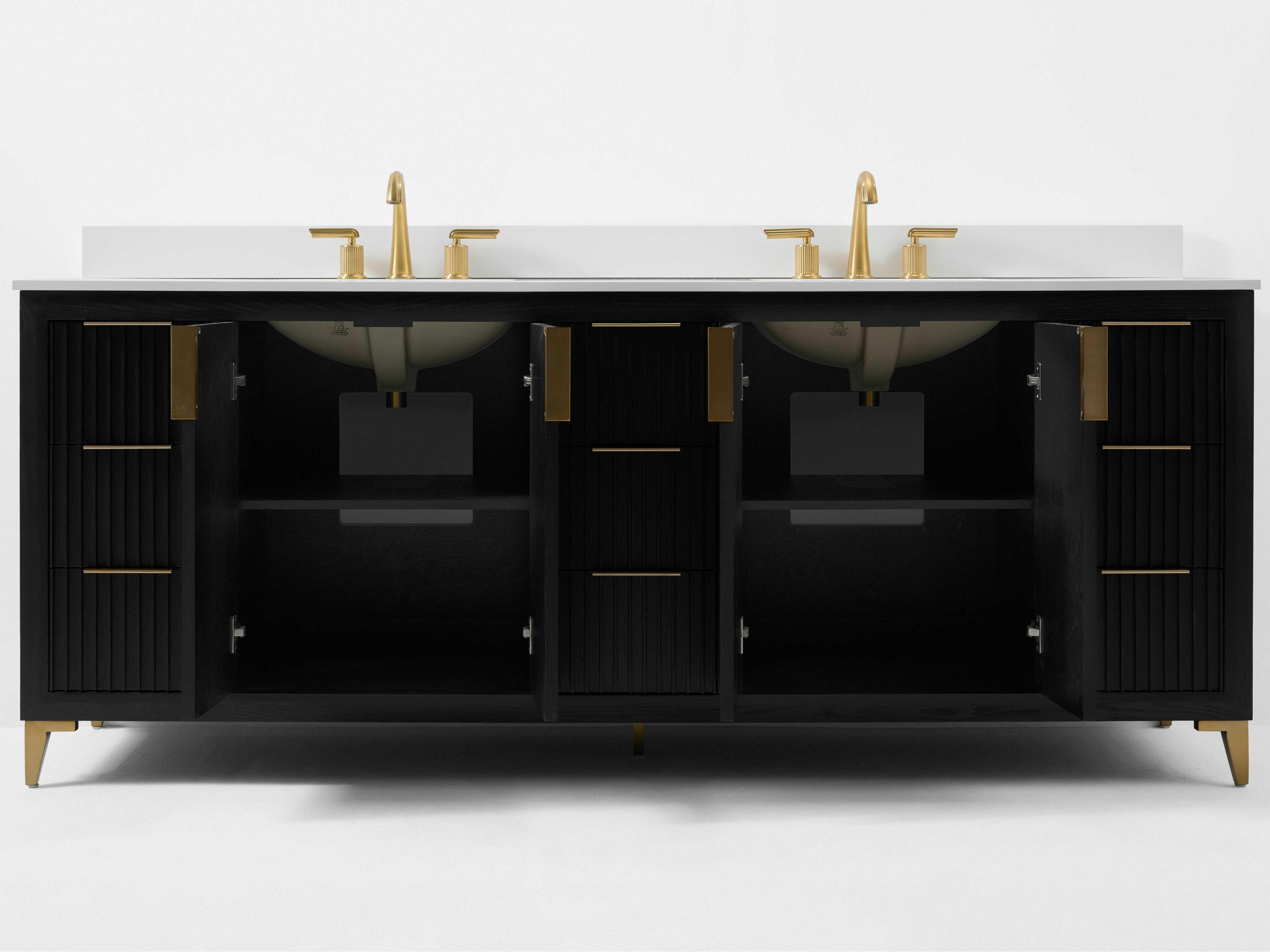 Ancerre Designs Turlington Black Oak 84" Vanity